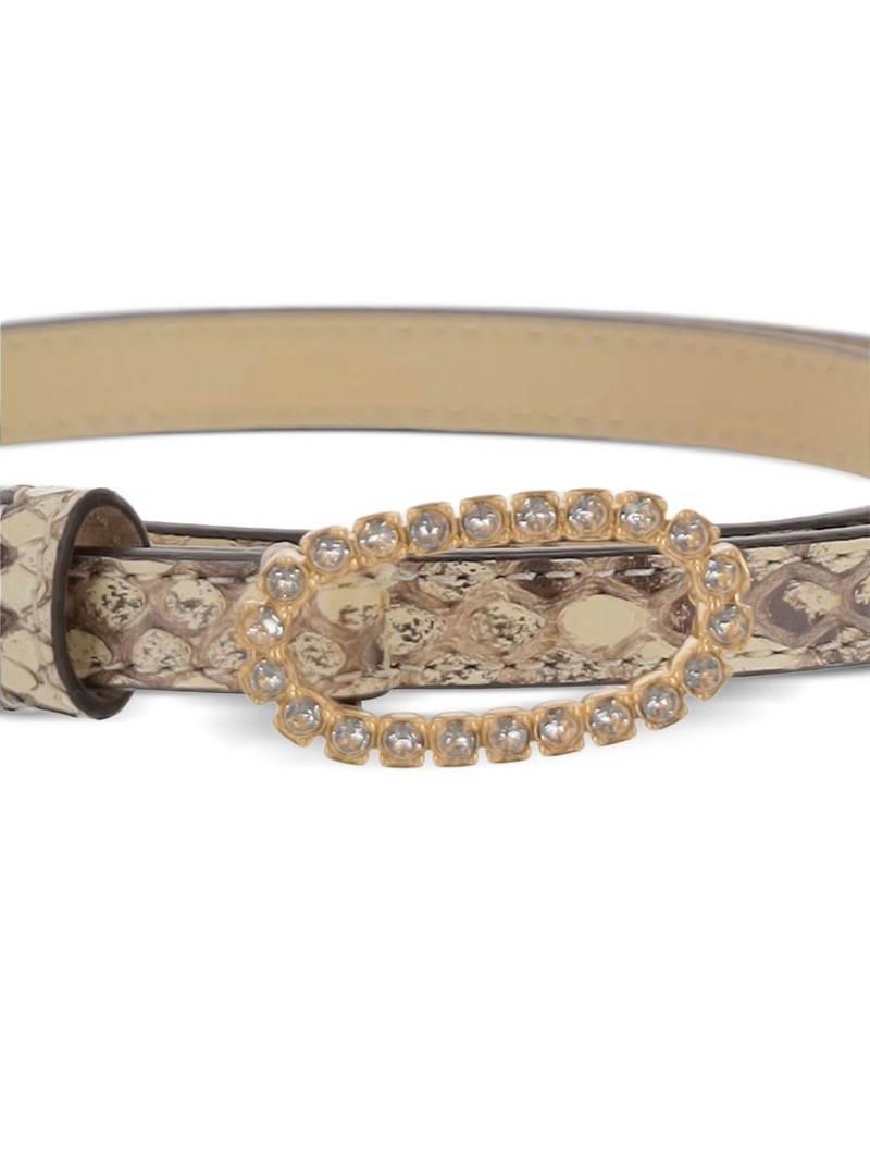 Valentino snakeskin-effect crystal-embellished belt outlook