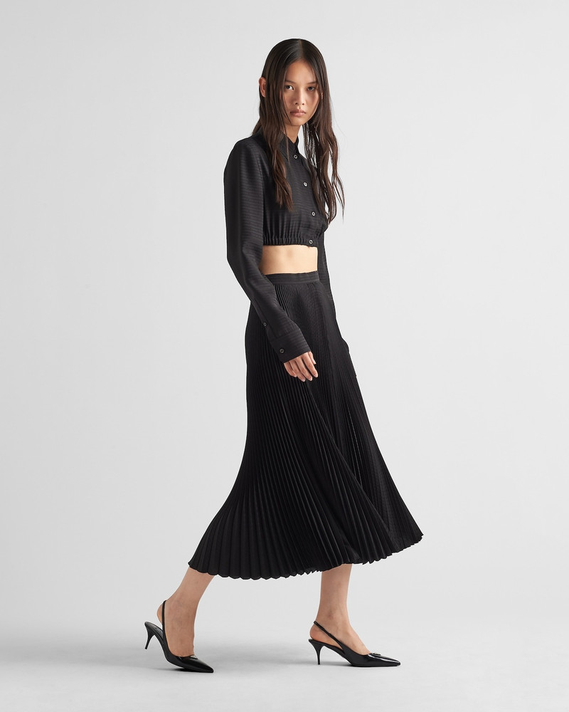 Prada Jacquard crepe de chine midi skirt outlook
