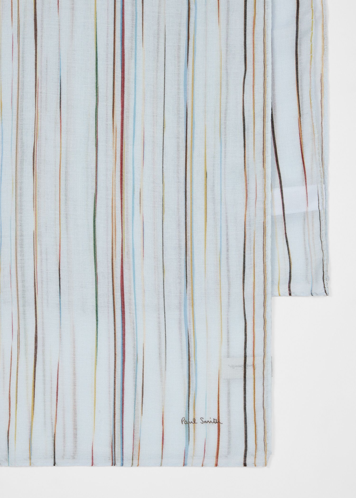 Light Blue 'Signature Stripe' Scarf - 2