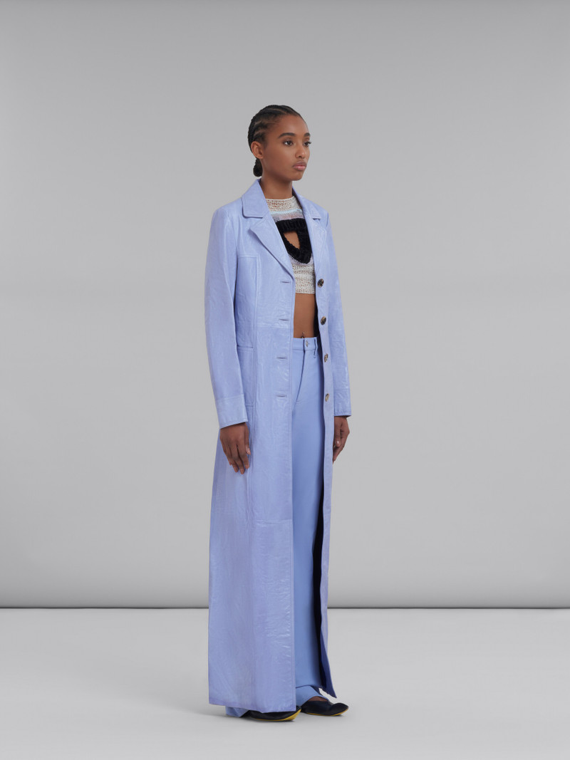 PURPLE LEATHER MAXI COAT 6