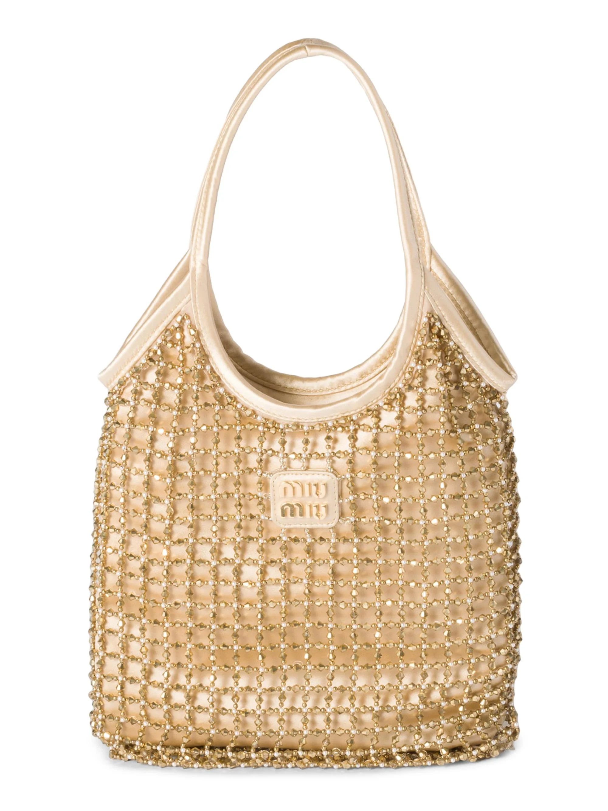 Women's Ivy Beaded Duchesse Shoulder Bag - Beige - 1