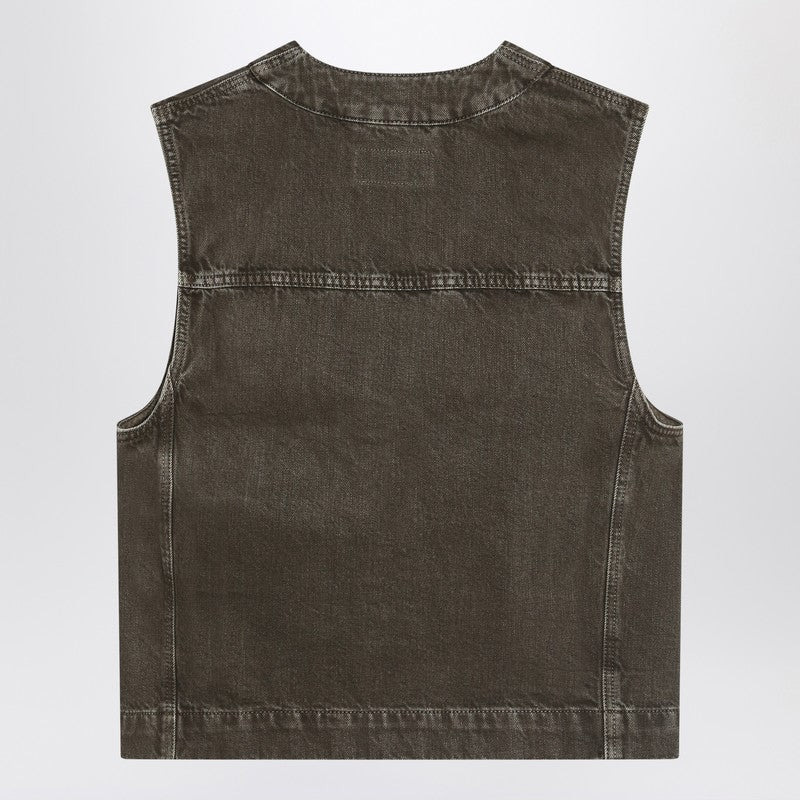 Lemaire Moss Green Denim Vest Women - 2