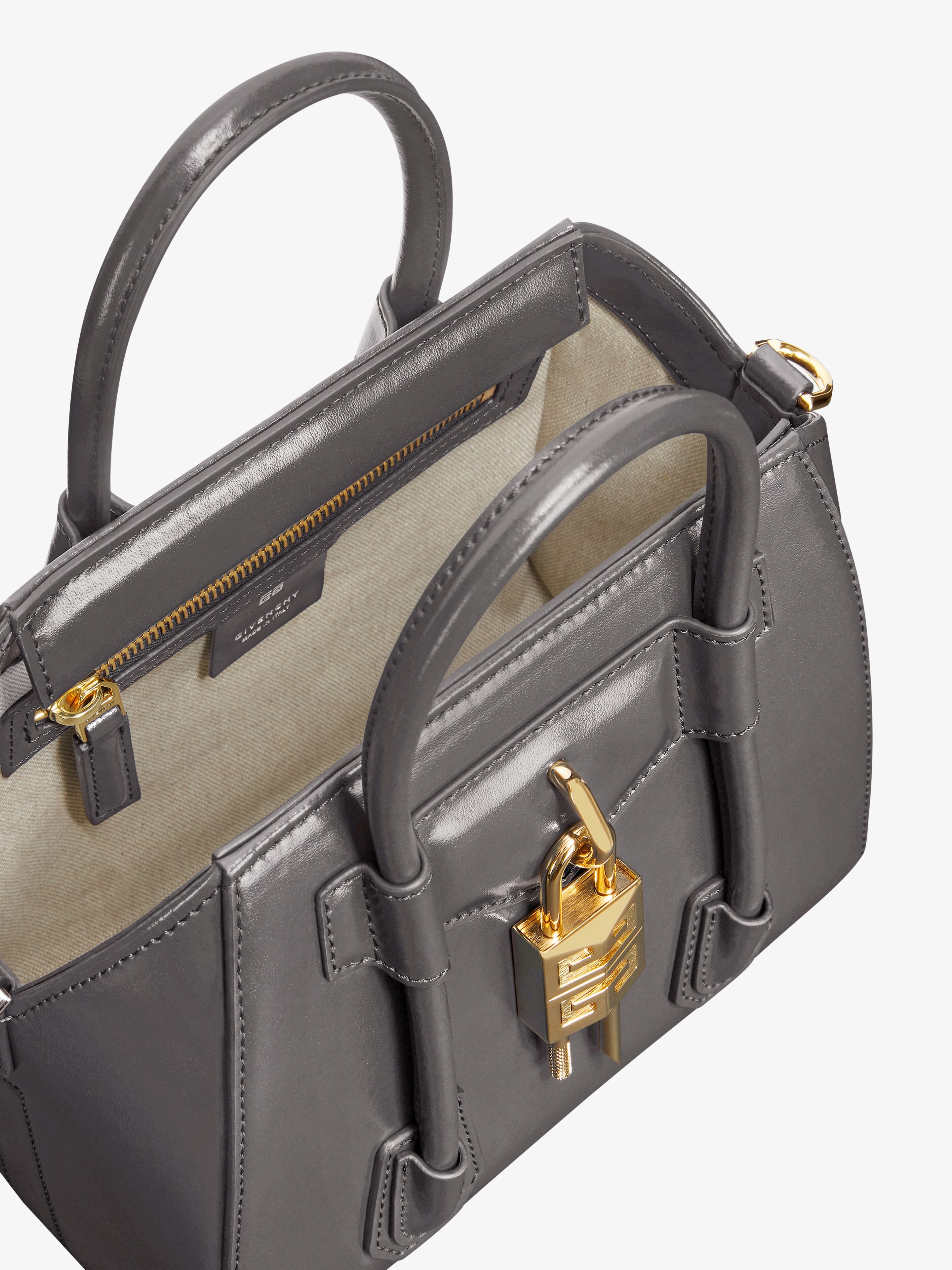 MINI ANTIGONA LOCK BAG IN BOX LEATHER - 5