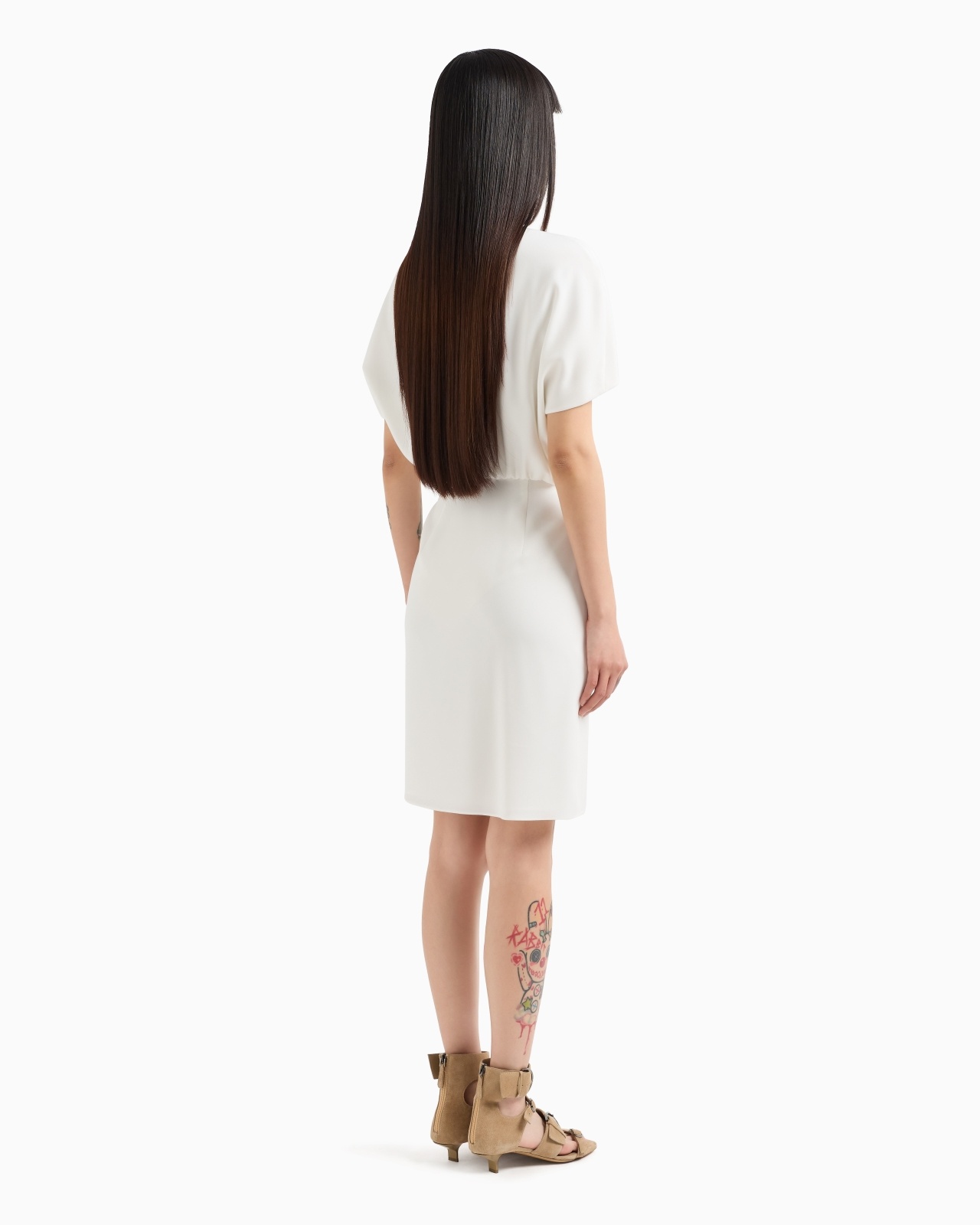 TECHNICAL CADY DRESS WITH BATWING SLEEVES - 3