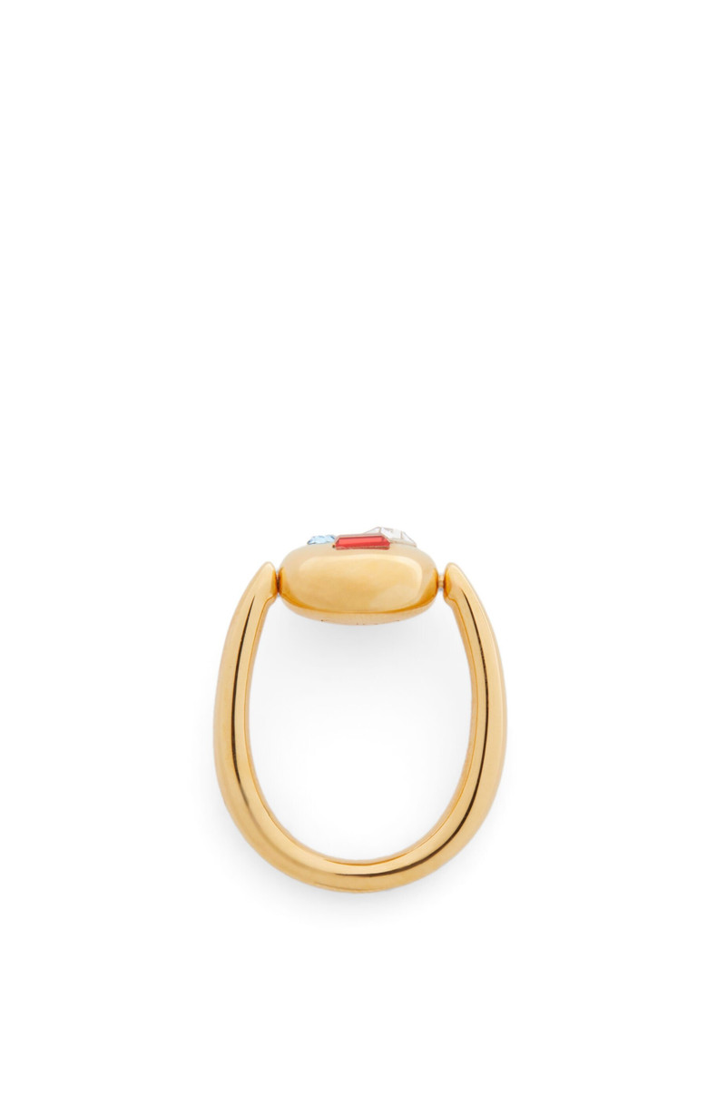 Anagram Pebble ring in sterling silver and crystals 6