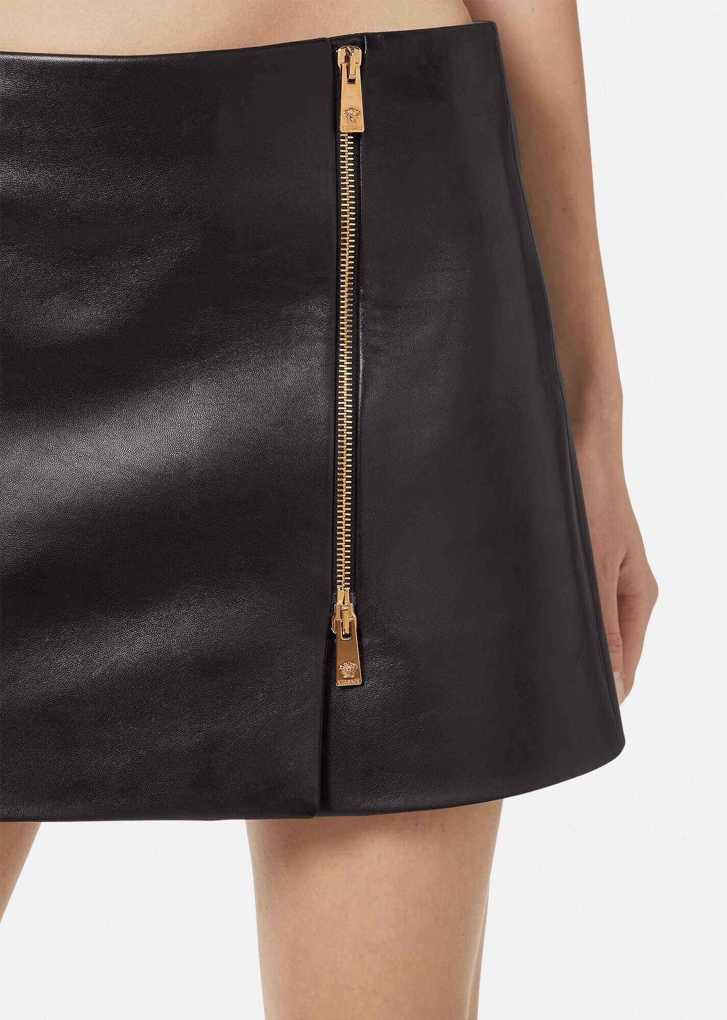 Medusa Leather Mini Skirt - 5