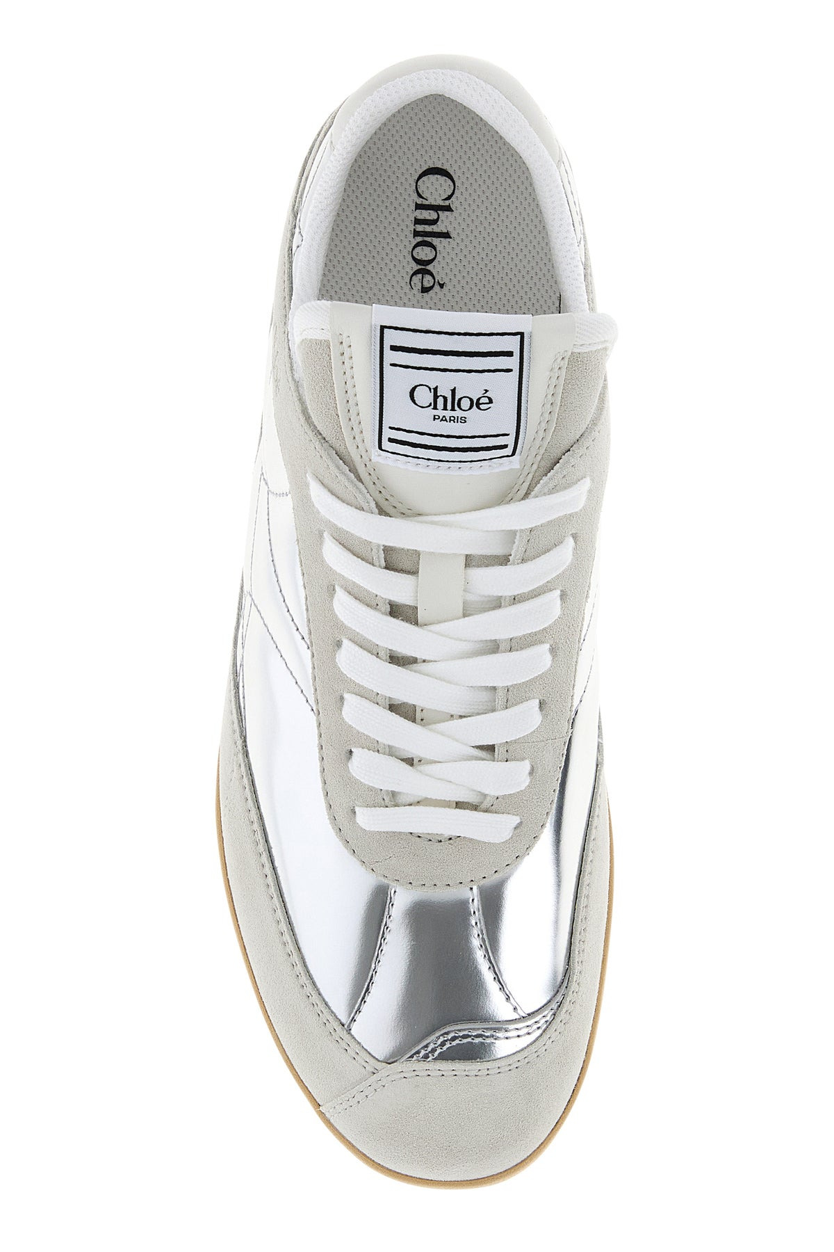 Two-tone leather and suede Chloé Kick sneakers - 4