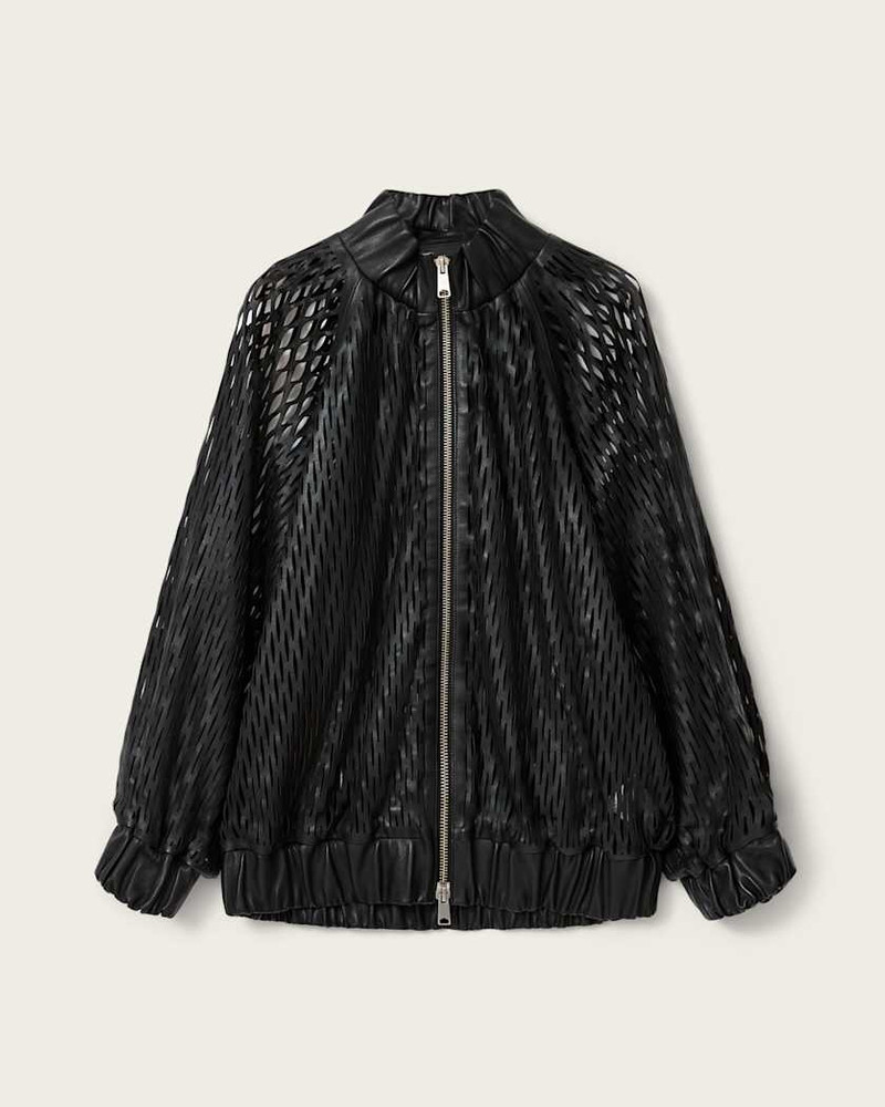 DUAL RELAXED FIT LEATHER BOMBER JACKET 1
