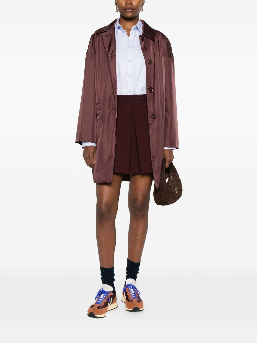 button-fastening flap-pocket coat - 2