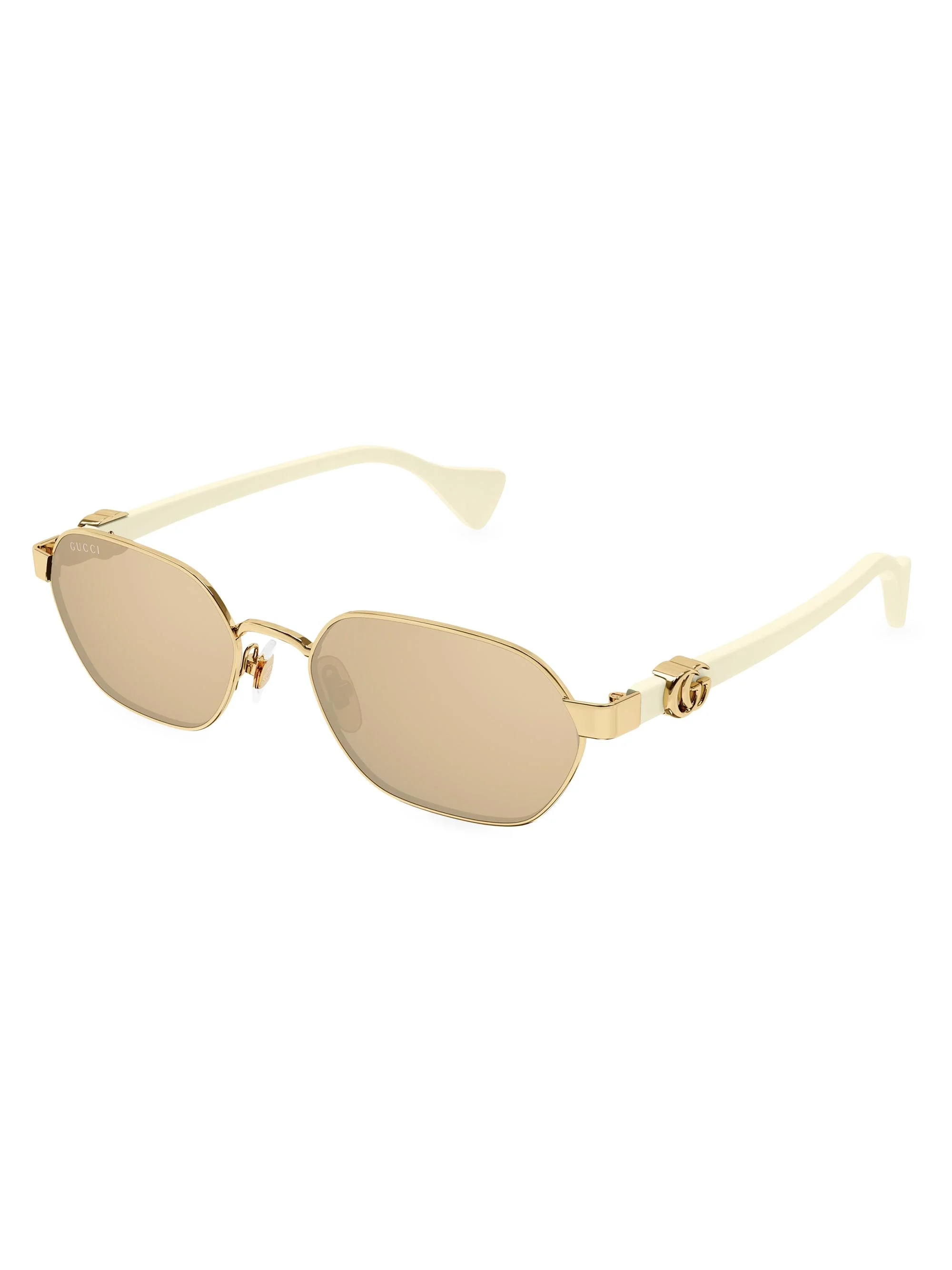 Women's Mini Running 56MM Oval Sunglasses - Gold Ivory Yellow - 1