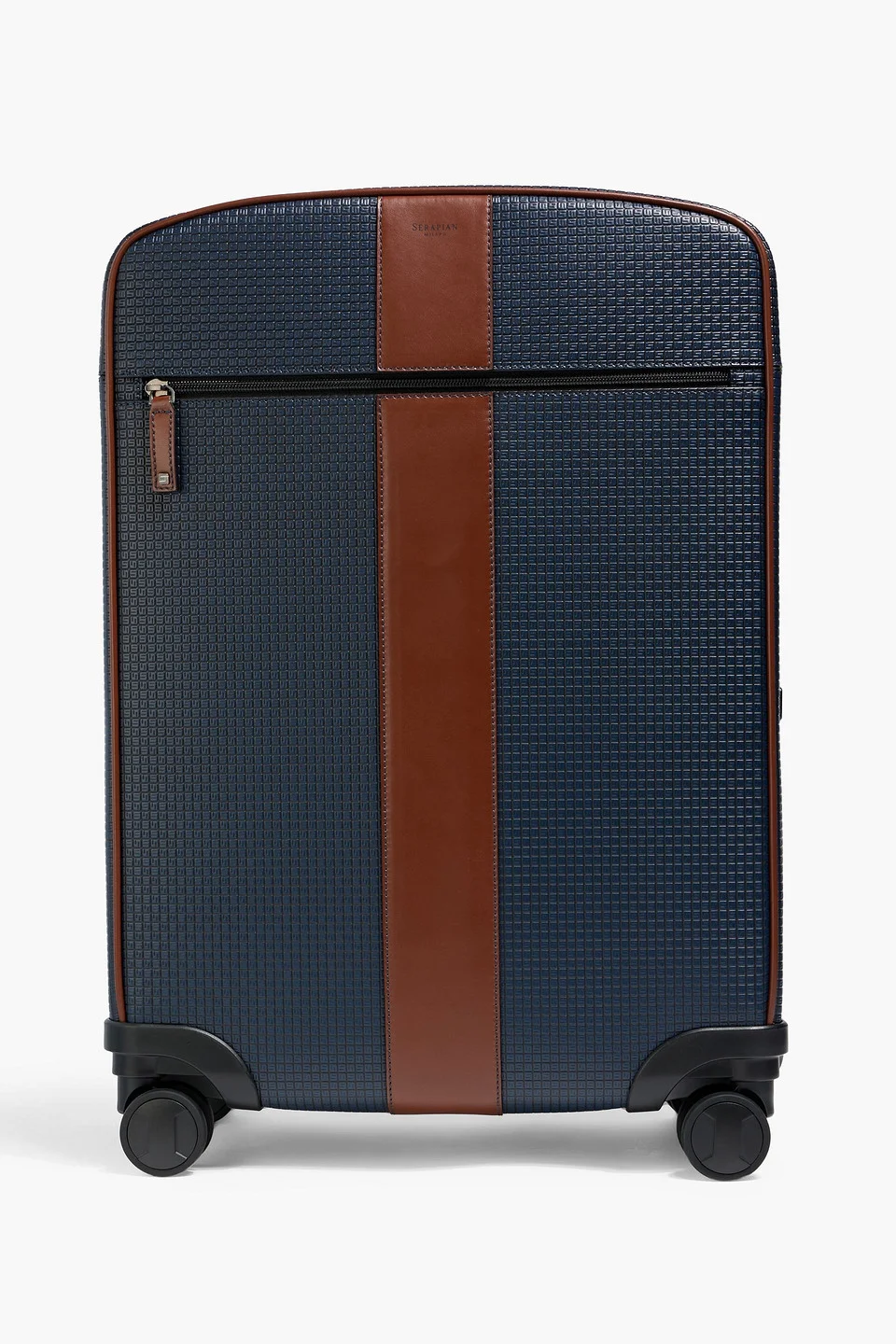 Embossed coated-canvas carry-on suitcase - 1