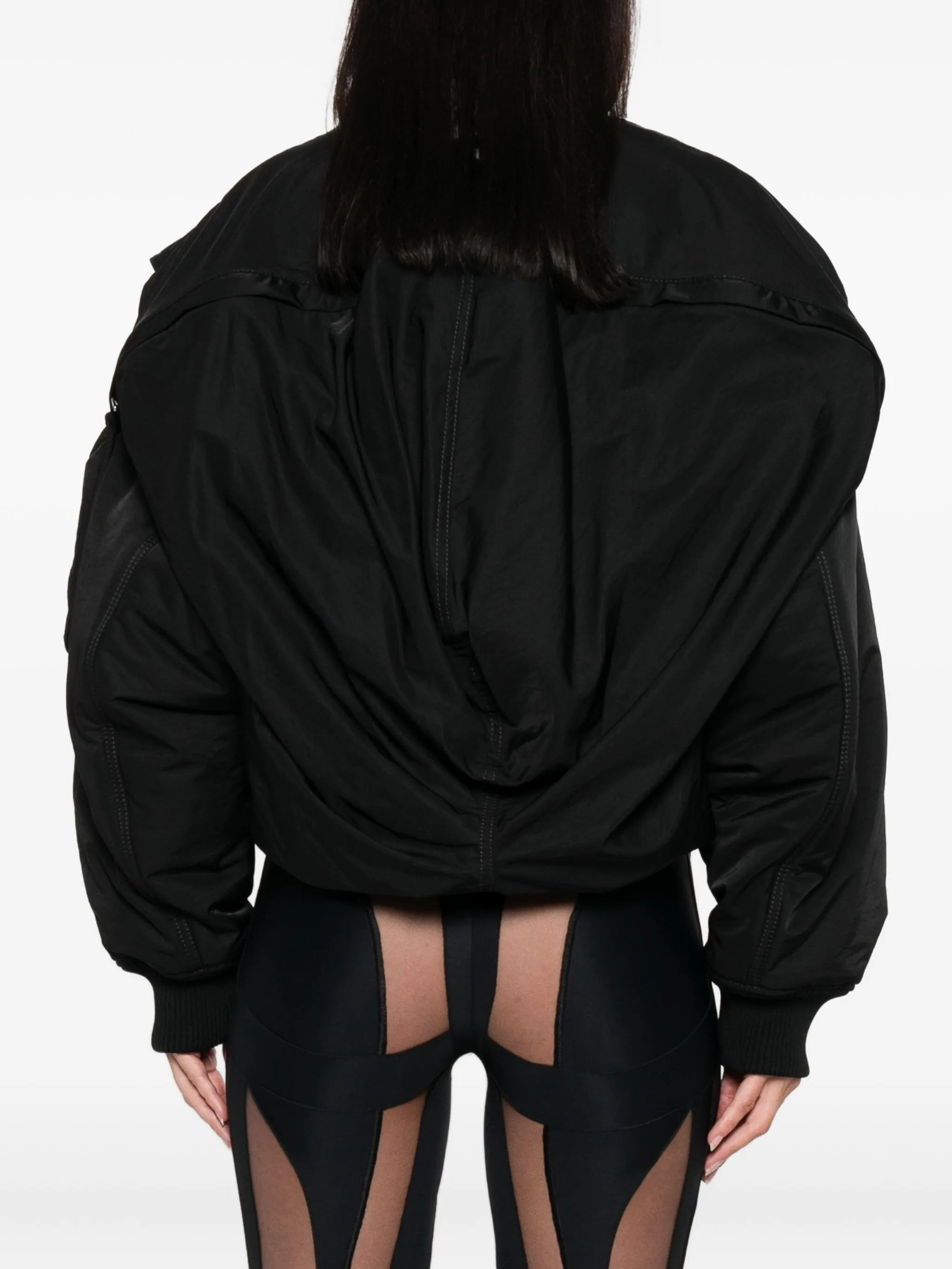 zip-fastening cropped bomber jacket - 4