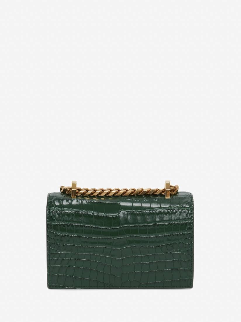 Women's Mini Jewelled Satchel in Emerald - 3