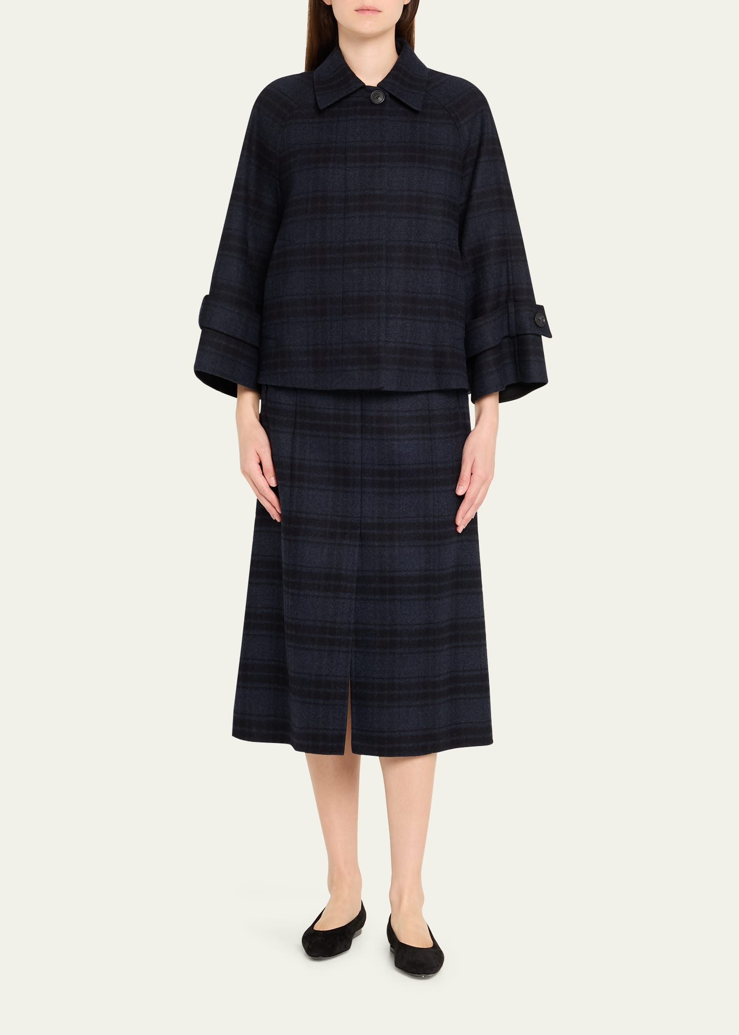 Alisa Check Wool Double Face Jacket - 2