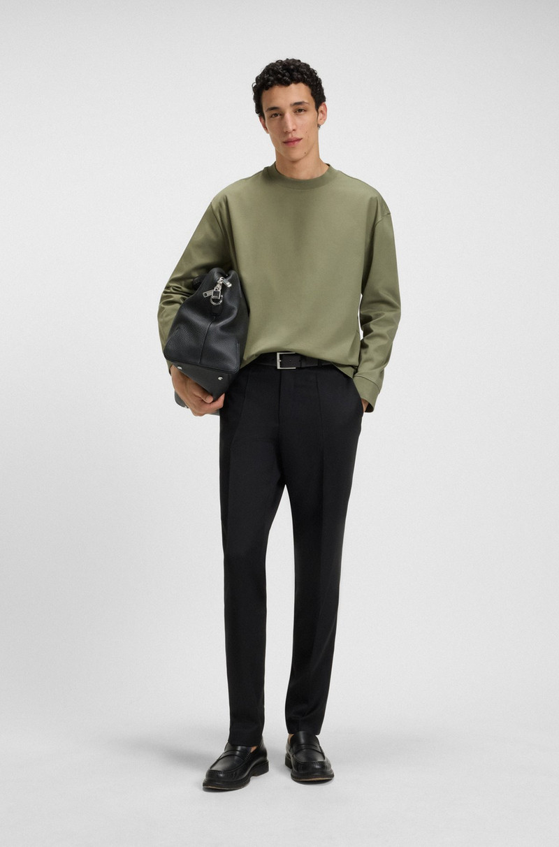BOSS RELAXED-FIT LONG-SLEEVED T-SHIRT IN MERCERIZED COTTON outlook