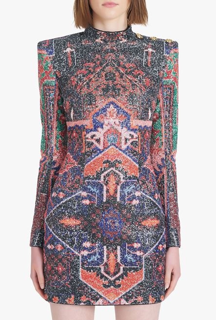 Short multicolor sequined dress - 5