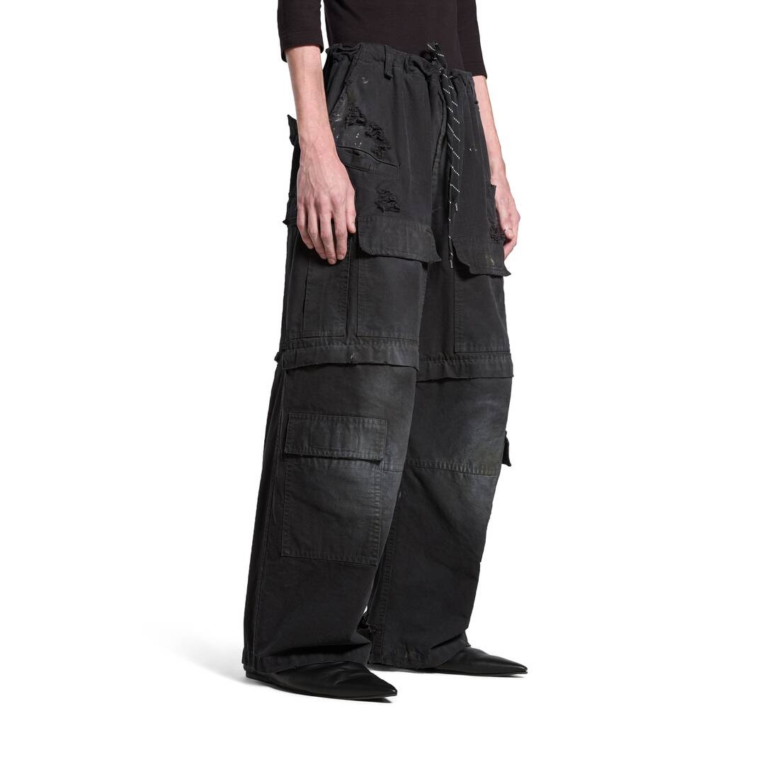 【関税＆送料込み】Balenciaga Pants BALENCIAGA Balenciaga Large Cargo Pants in Black | REVERSIBLE