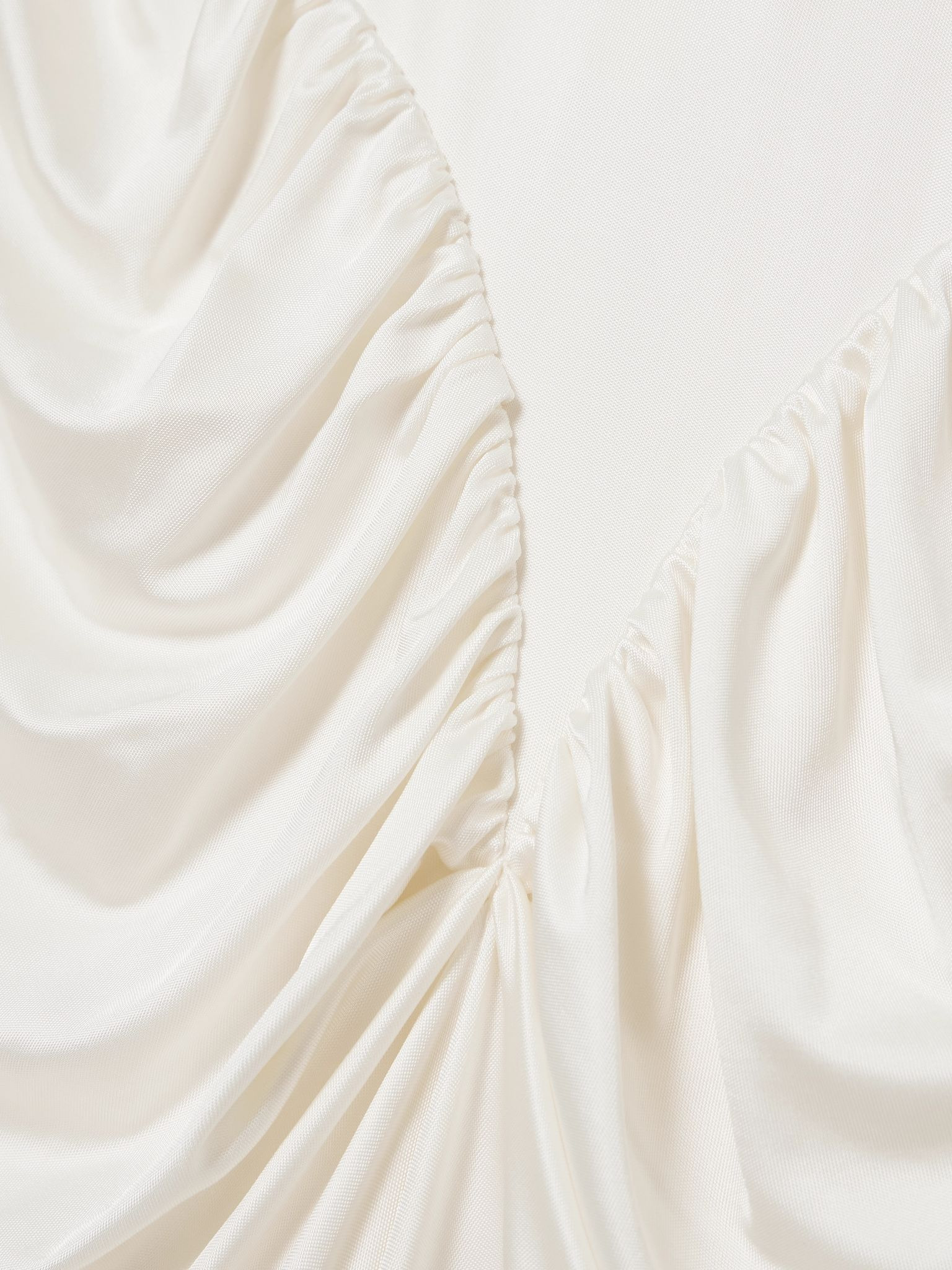 Darja gathered satin-jersey gown White - 4