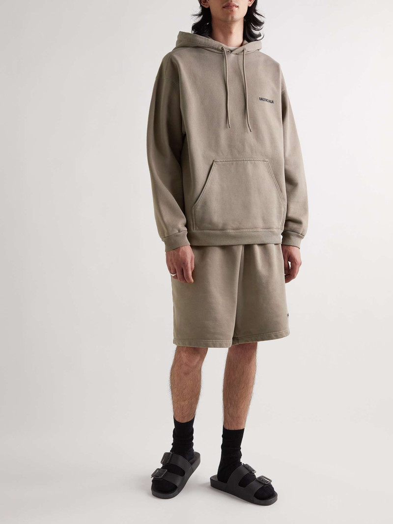 BALENCIAGA Logo-Embroidered Cotton-Jersey Hoodie outlook