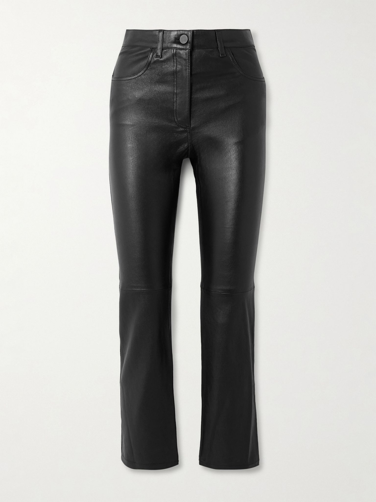 Duke cropped leather flared pants Black - 1