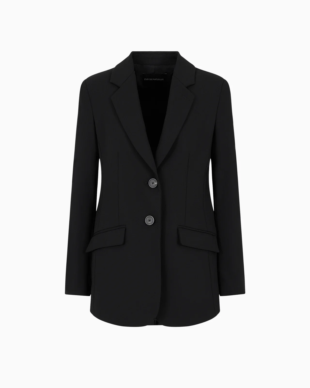 JACKET WITH LAPELS IN GRAIN DE POUDRE WOOL - 1