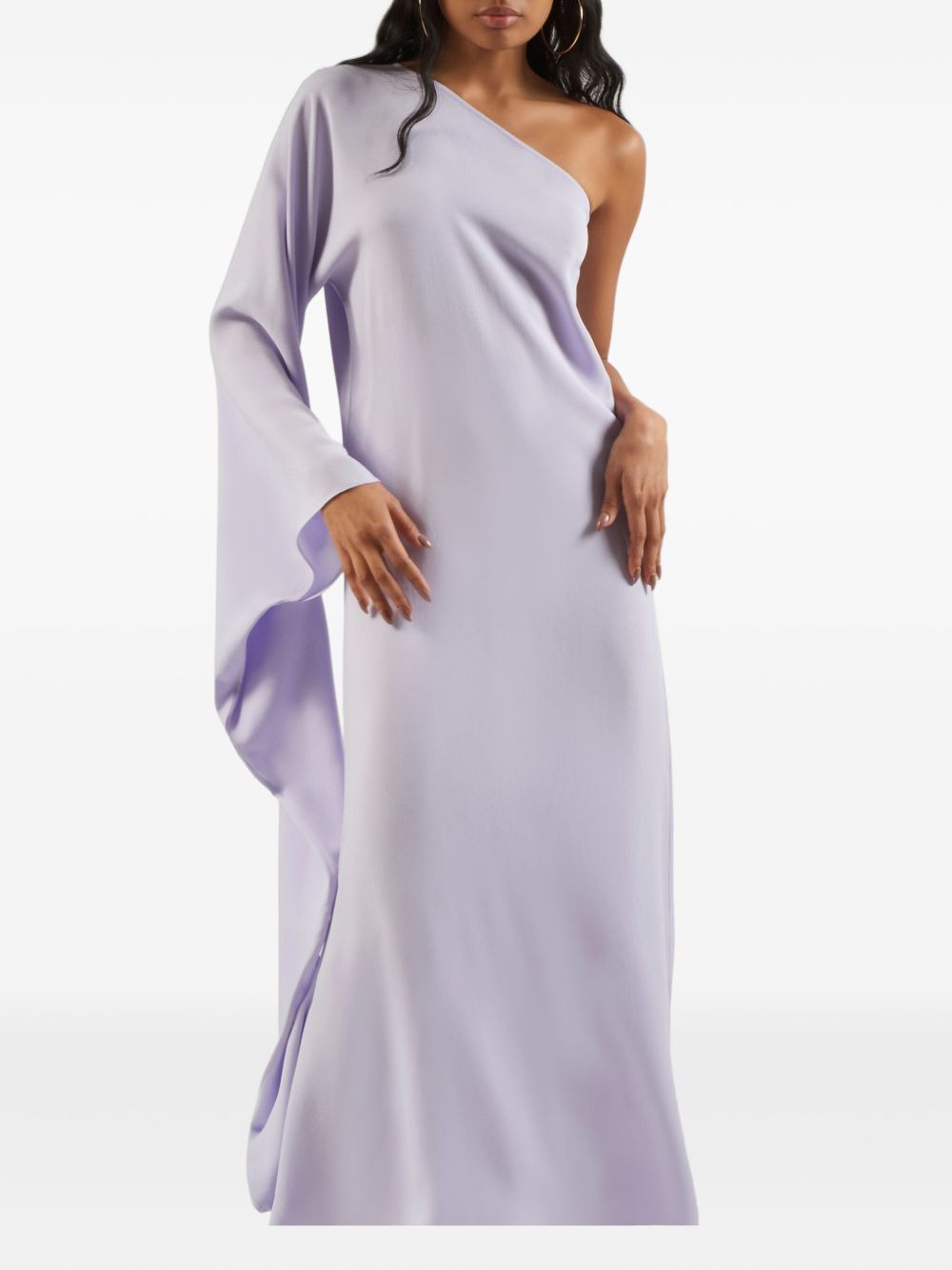 one-shoulder draped maxi dress - 2