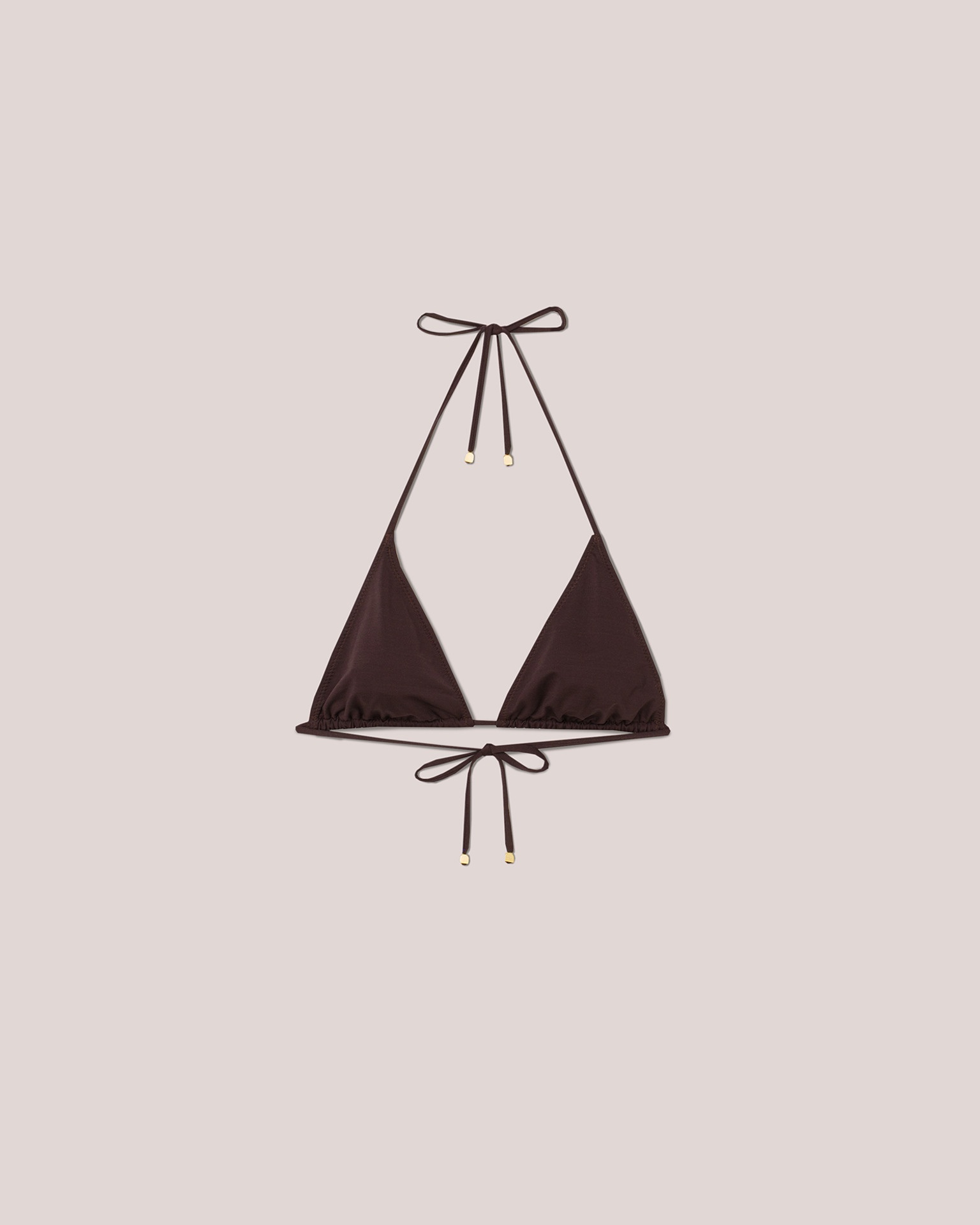 CAIA - Seersucker-stretch bikini top - Brown - 1