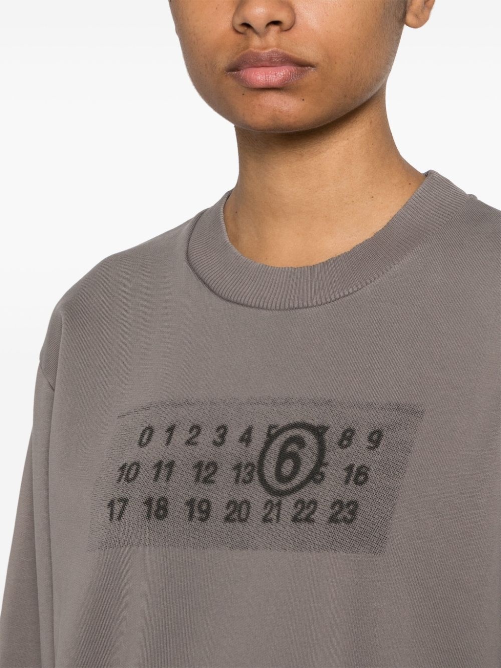 numbers-motif cotton sweatshirt - 5