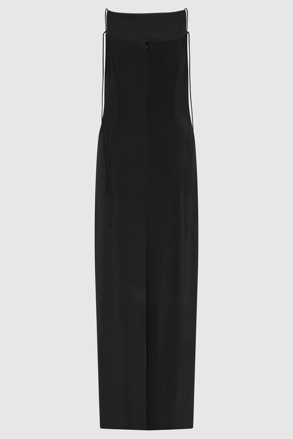 Silk Tuck Dress - Black - 7