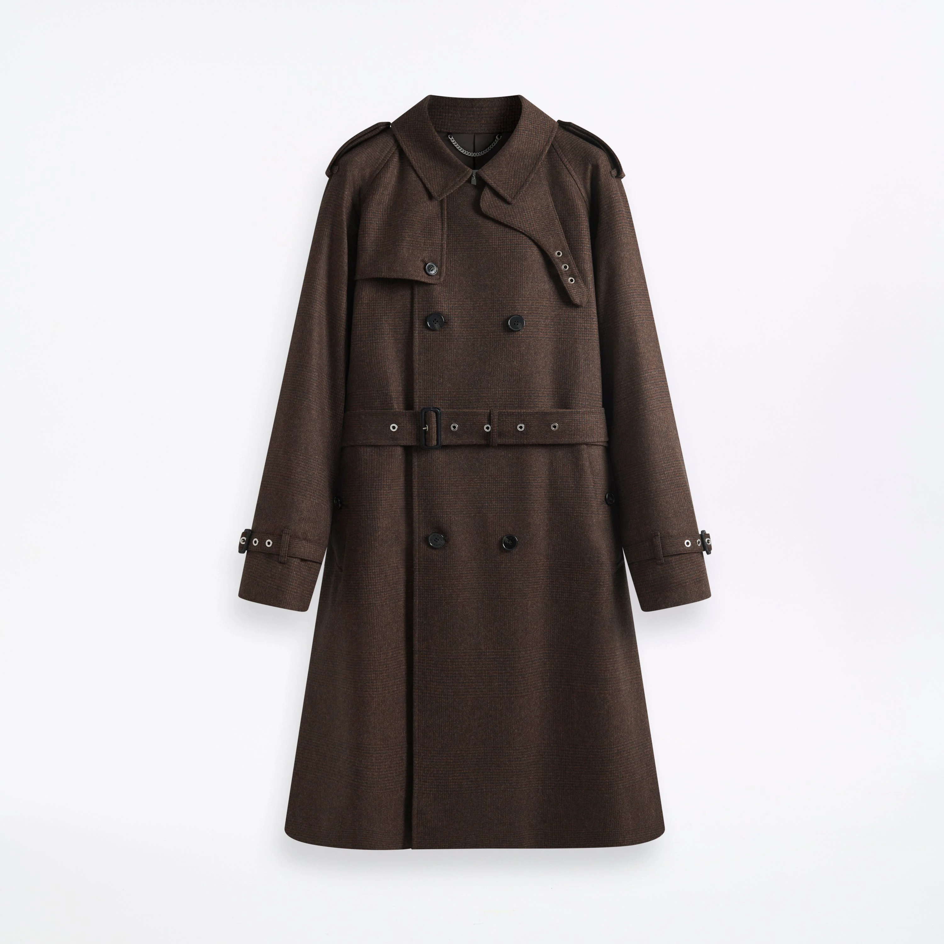 Blanefield Fox Brothers Double Breasted Wool Trench Coat - 1