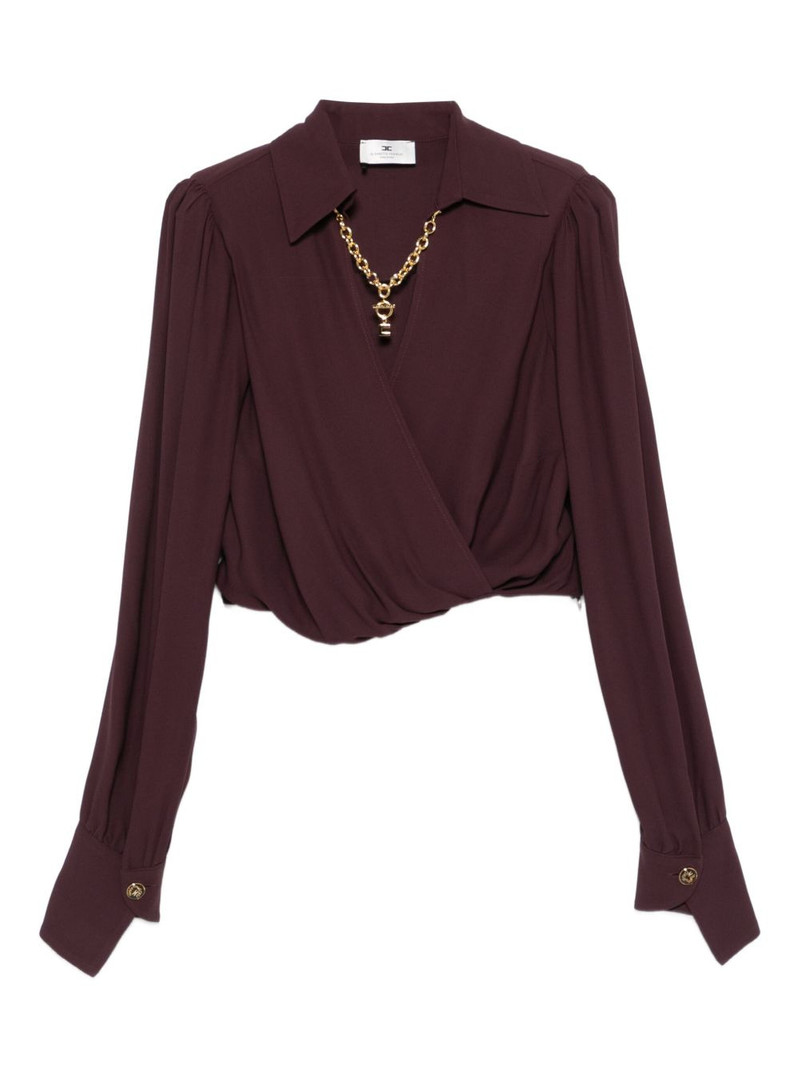 wrap-effect long-sleeve top 1