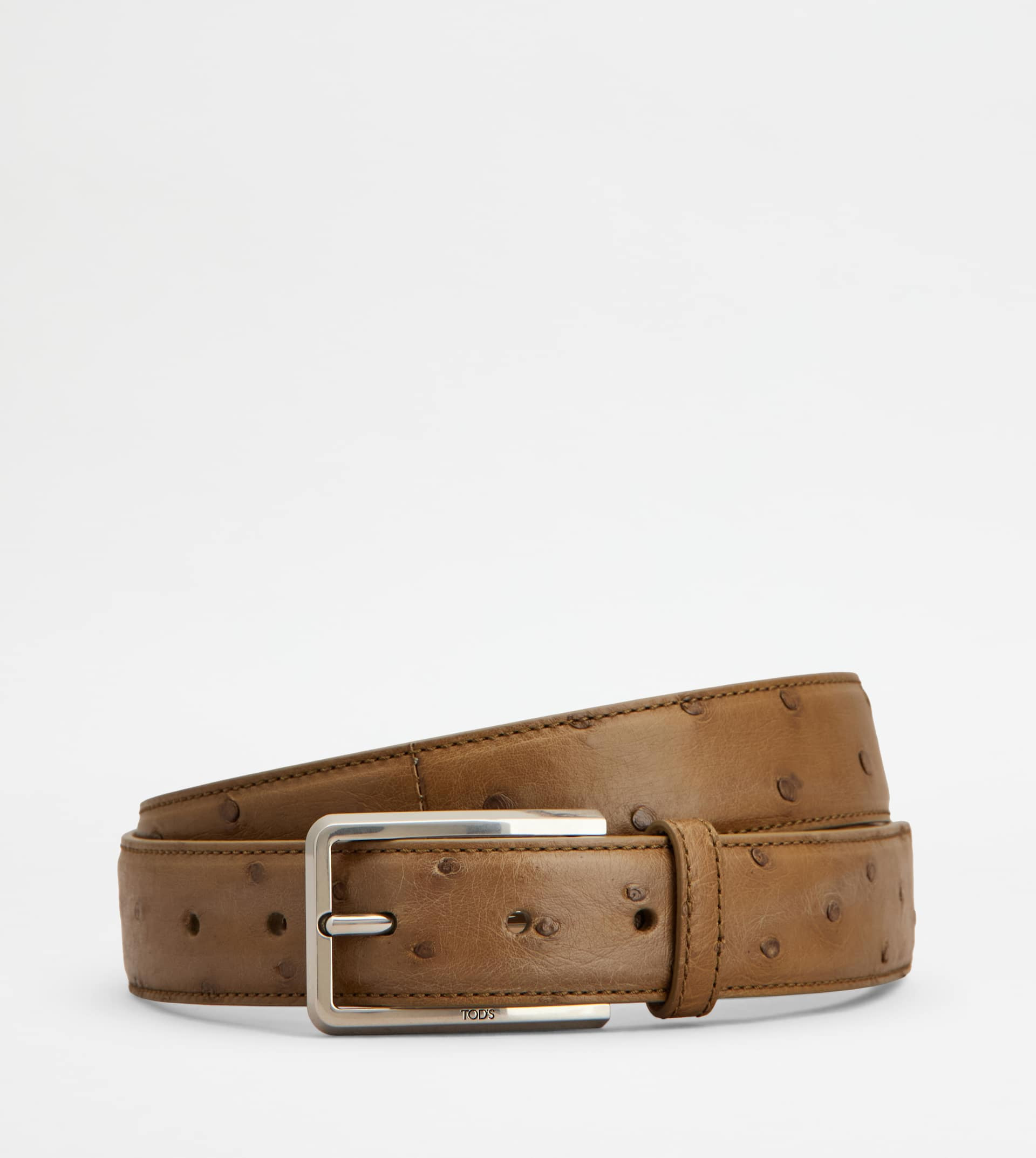 BELT IN OSTRICH - BROWN - 1