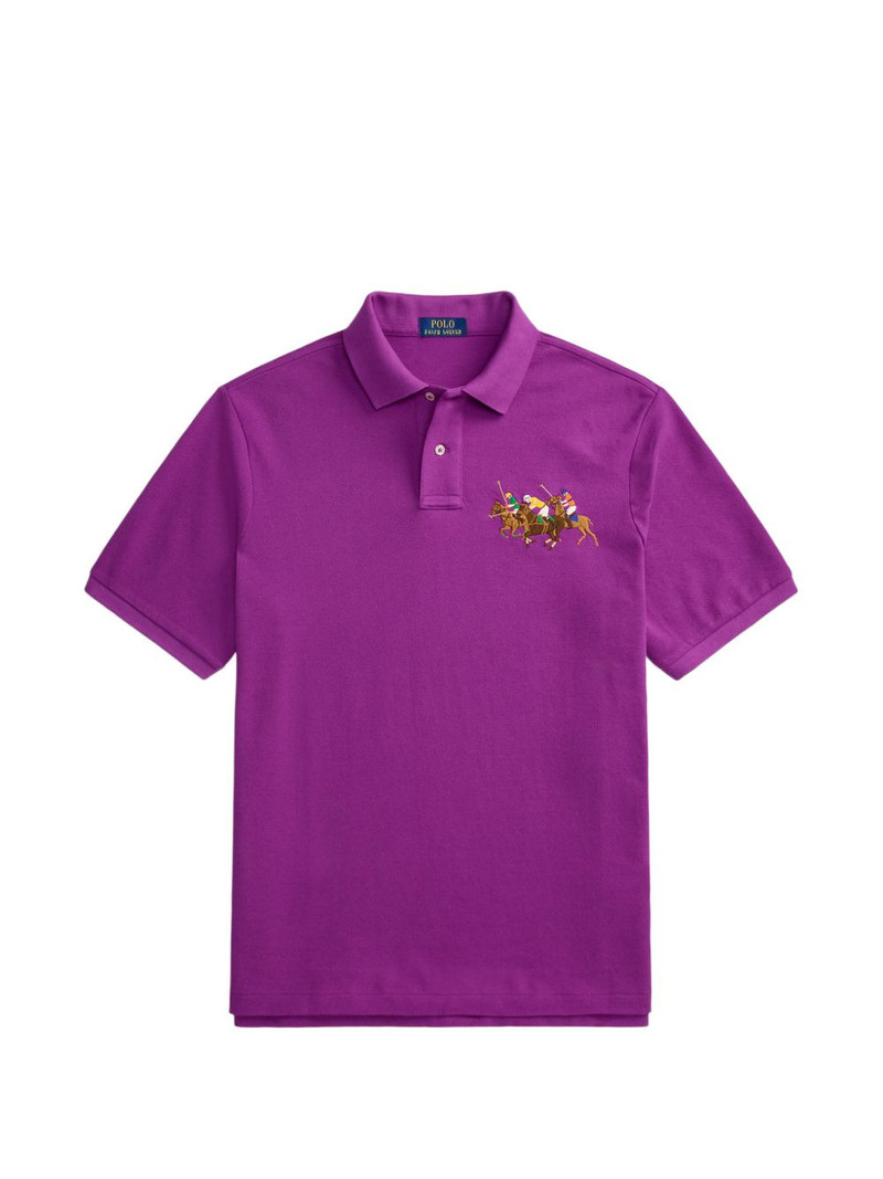 logo-embroidered polo shirt 1