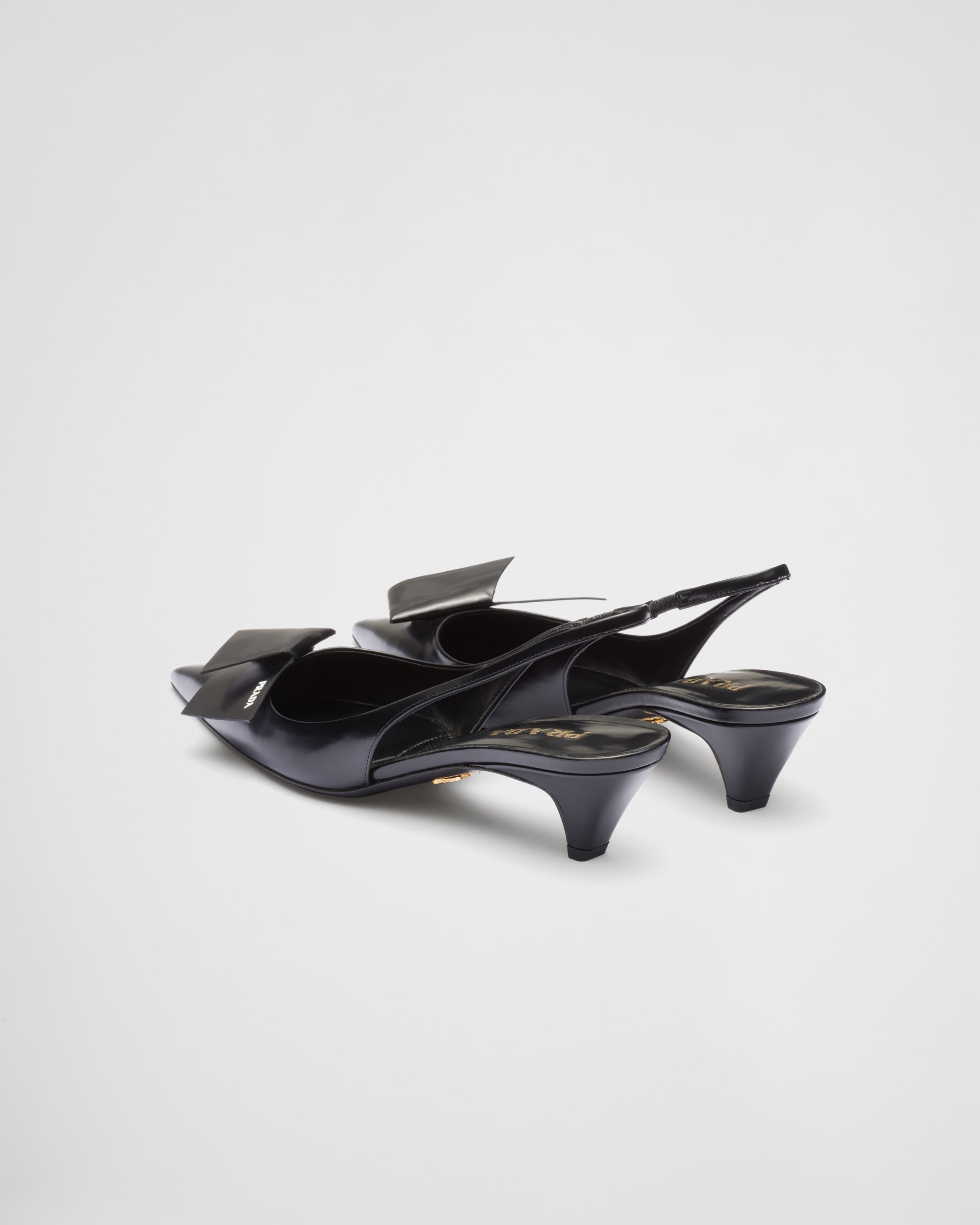 Brushed leather slingback pumps - 5