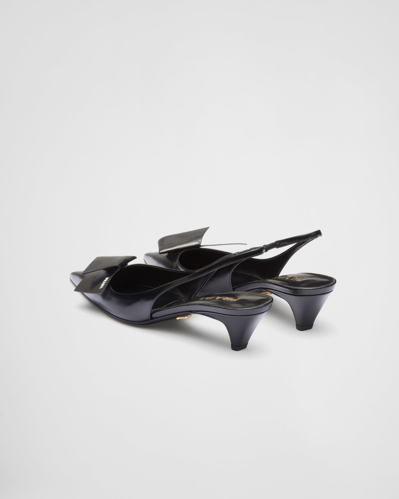 Brushed leather slingback pumps 5