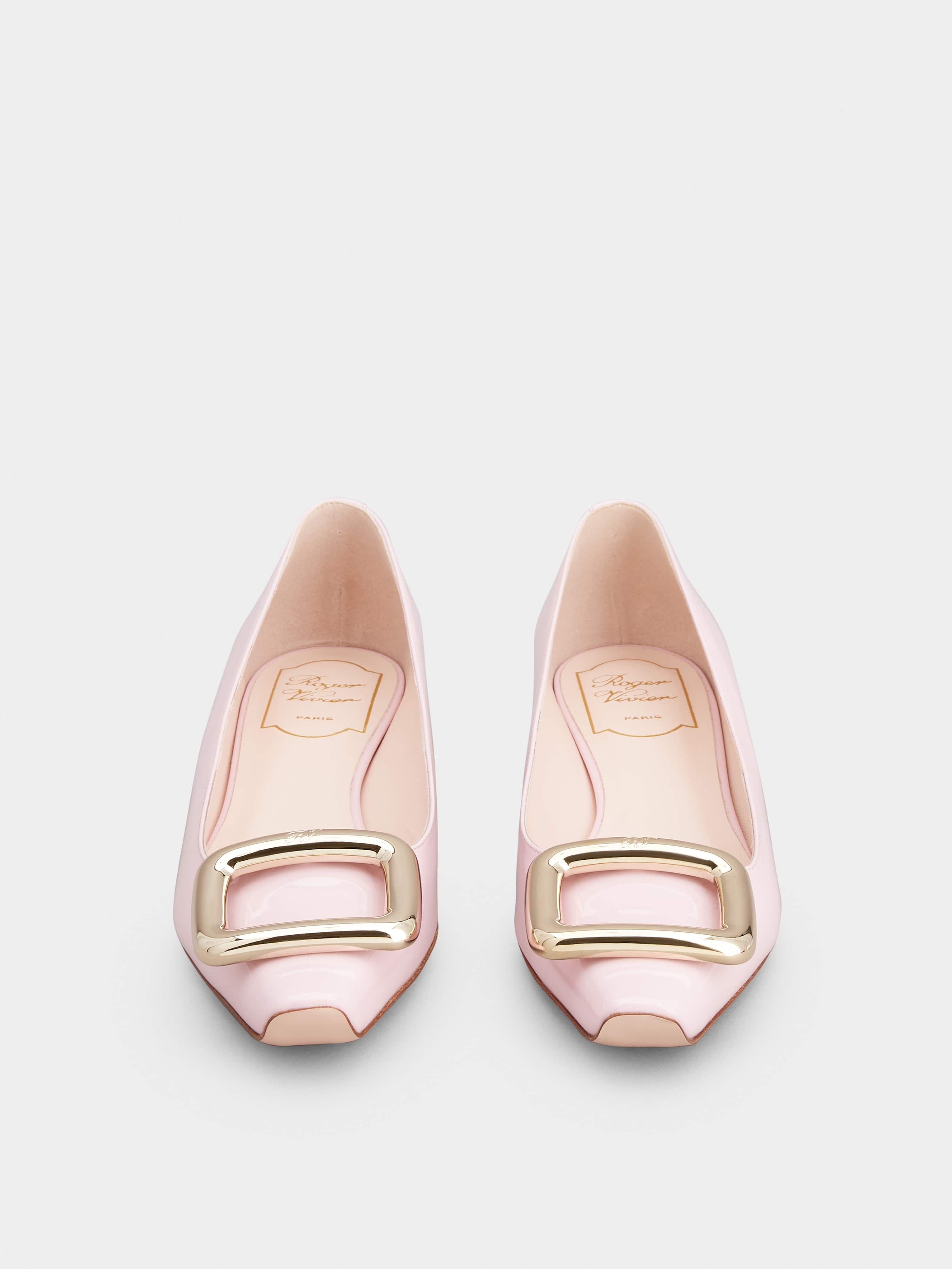 Viv' Choc Metal Buckle Ballerinas in Patent Leather - 7