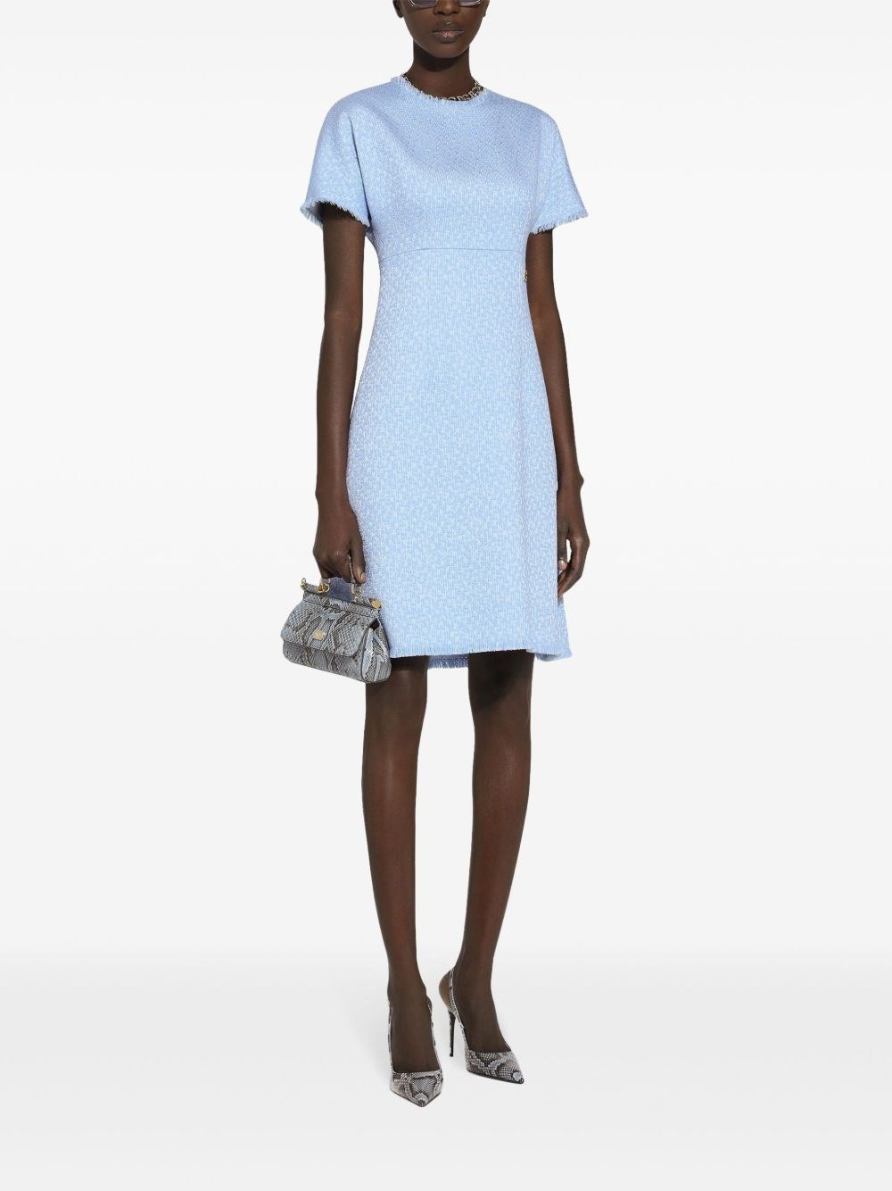 Rachel tweed dress with DG logo - 4