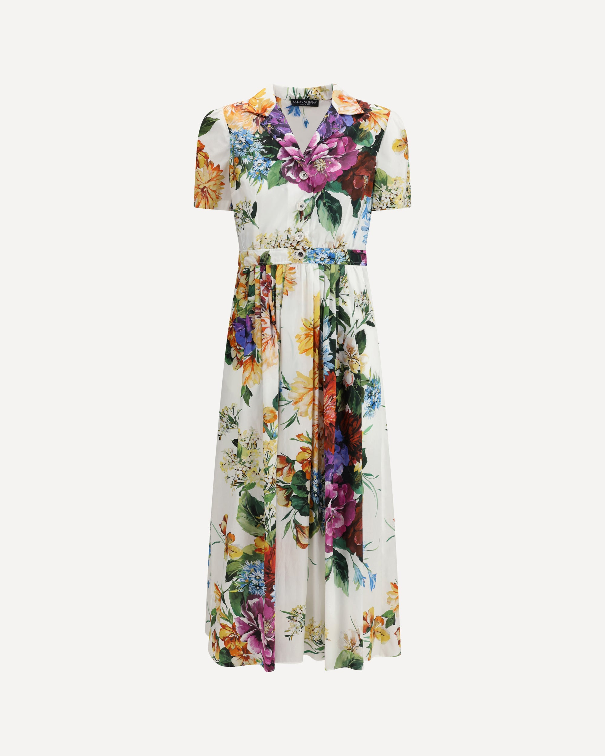 Flower bouquet print chemisier Dress - 1