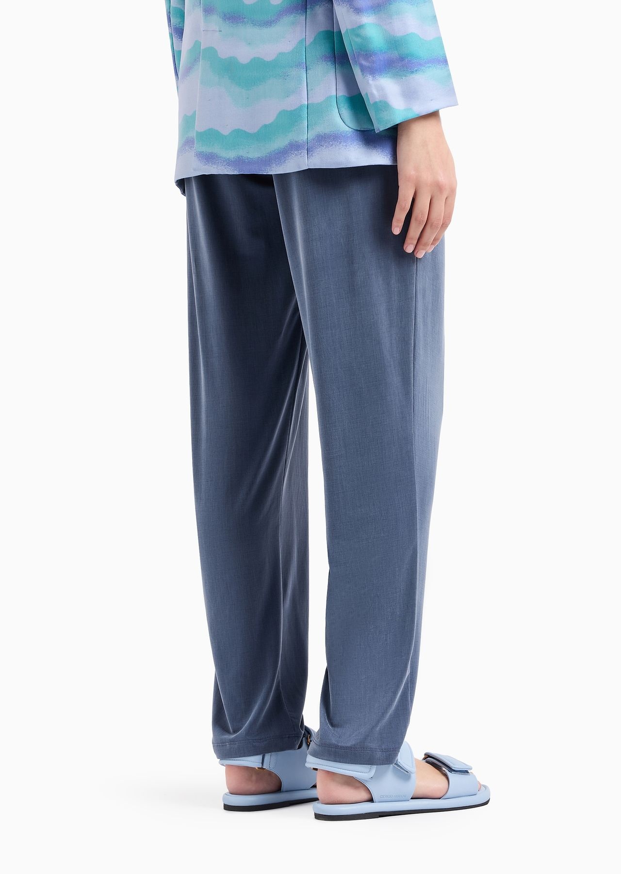 Stretch cupro jersey trousers - 3