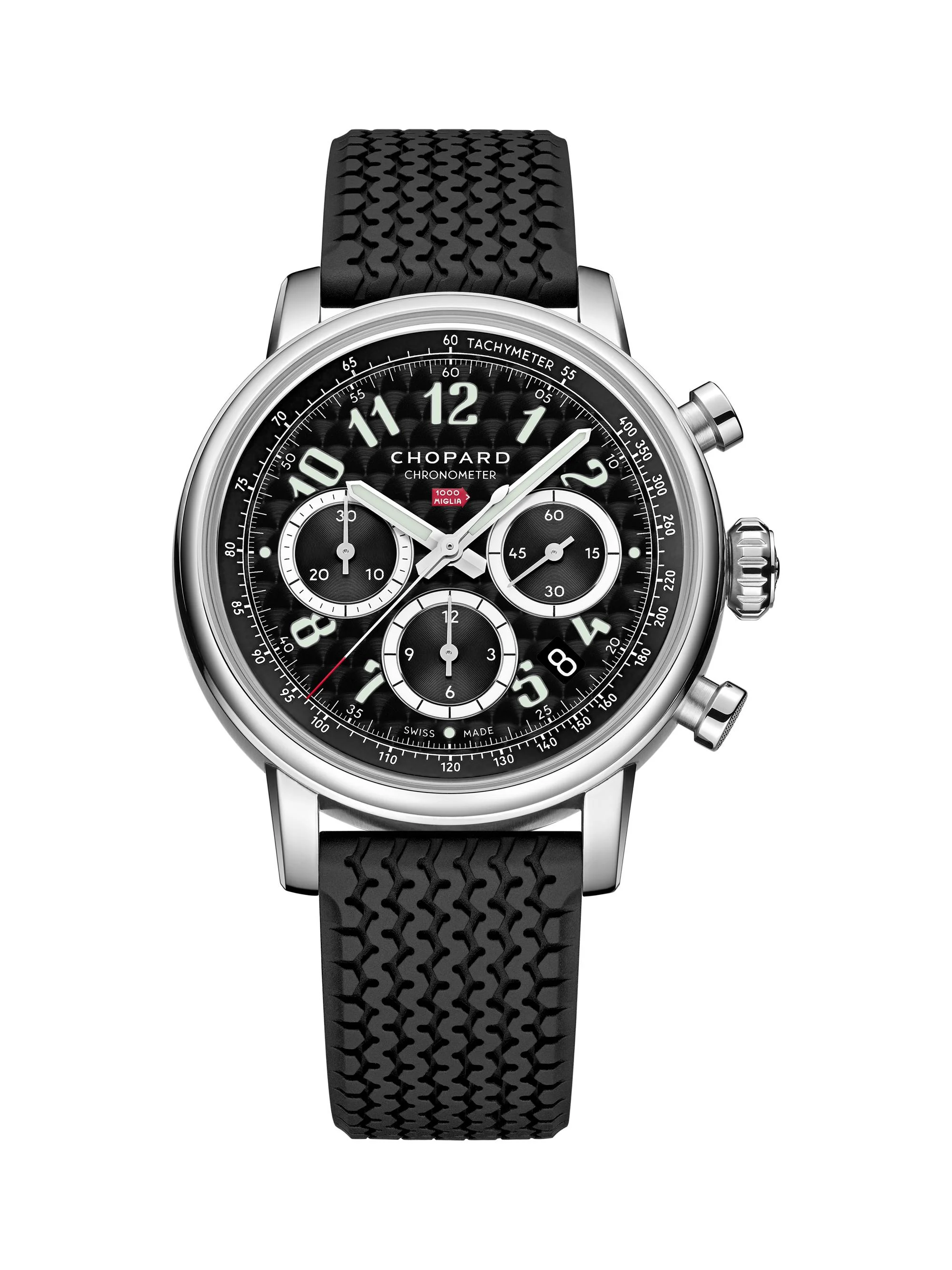 Men's Classic Racing Stainless Steel & Rubber Watch - Black - 1