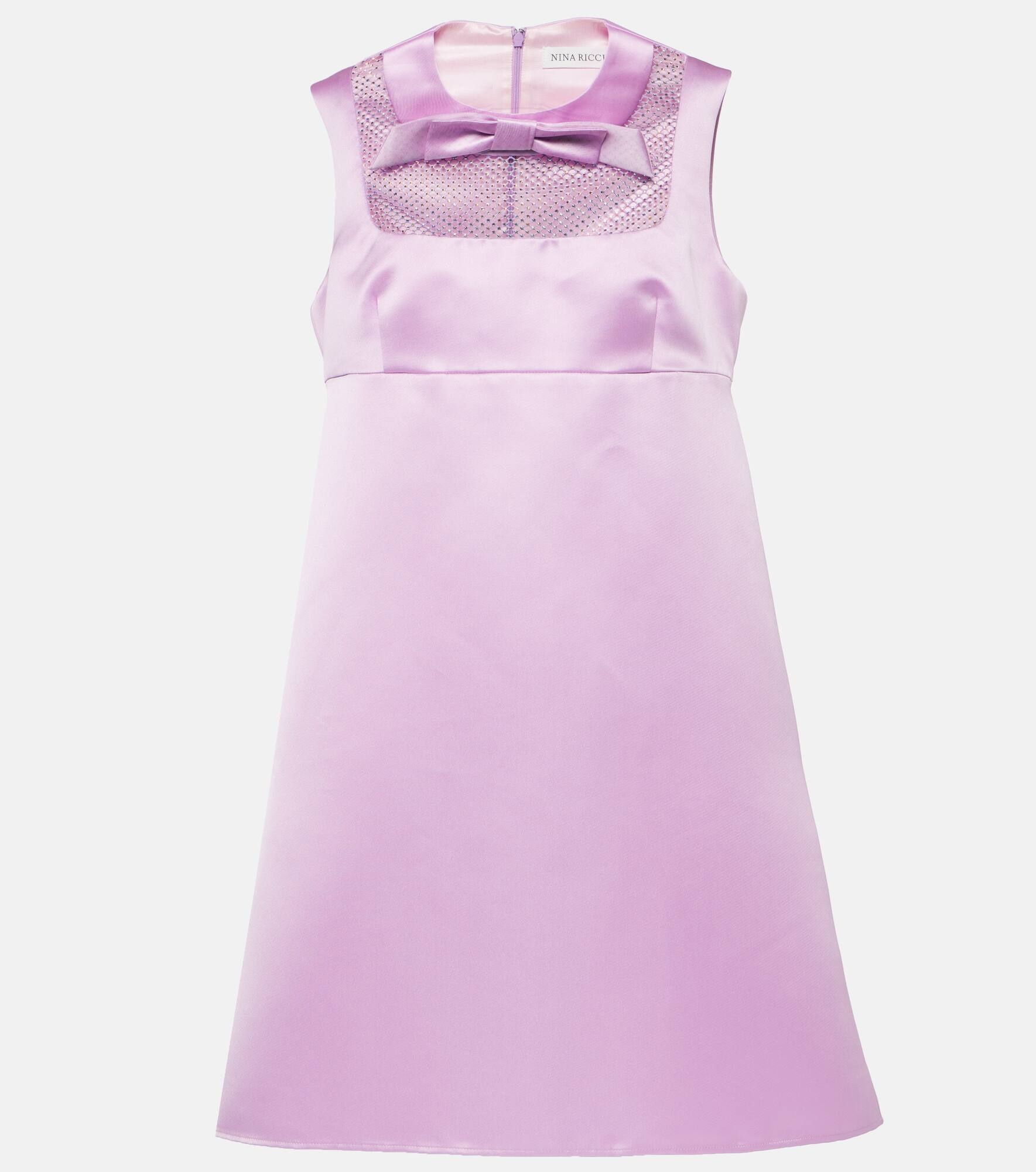 NINA RICCI ワンピース Duchess embellished satin 904190 NINA RICCI Duchess embellished satin minidress | mytheresa