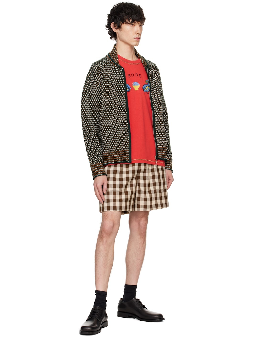 【関税込み】Bode グリーン＆オレンジ Schenectady セーター BODE Green & Orange Schenectady Sweater | ssense | REVERSIBLE