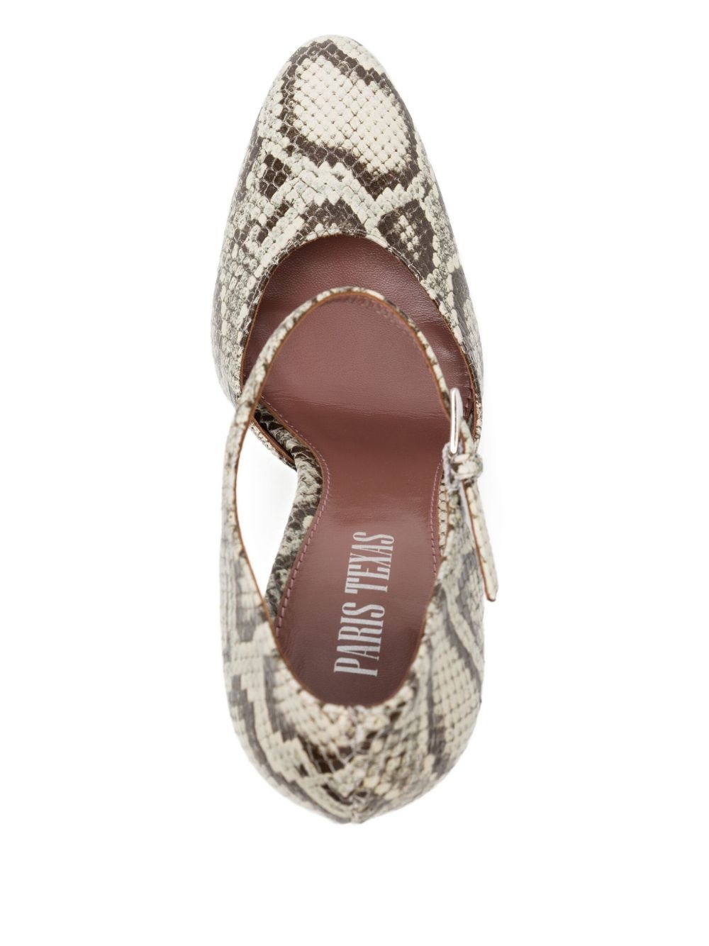 100mm python-print ankle-strap pumps - 4
