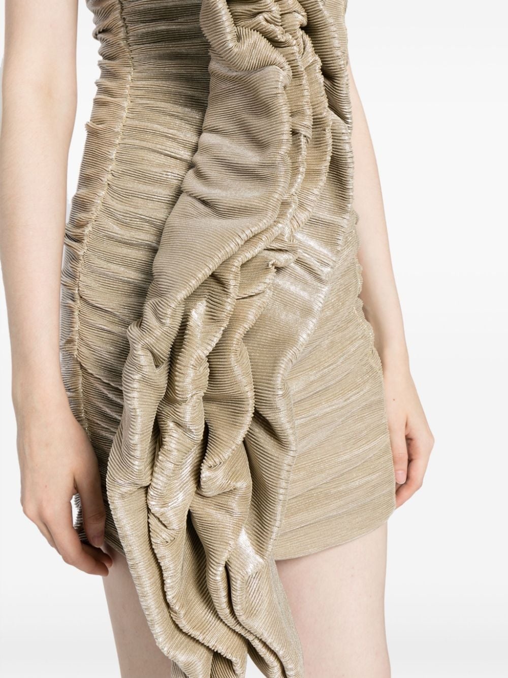 ruched plissÃ© minidress - 5