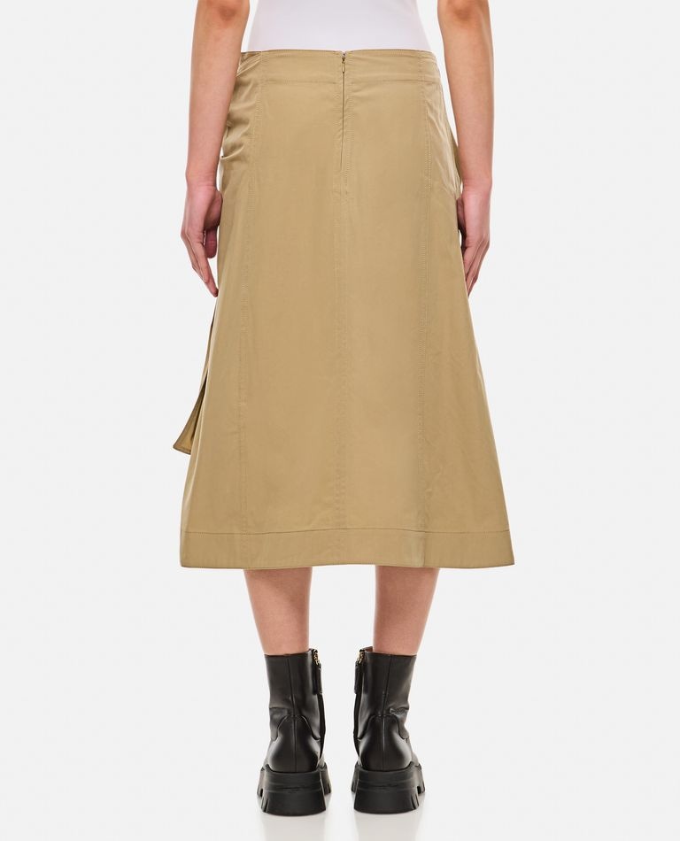 【送料&関税込】Bottega Veneta Khaki Cotton Skirt Bottega Veneta Intrecciato Belted Cotton Canvas Skirt