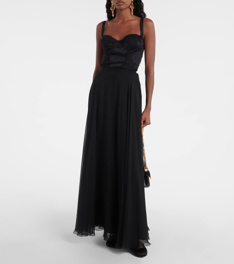 Dolce & Gabbana High-rise silk maxi skirt outlook