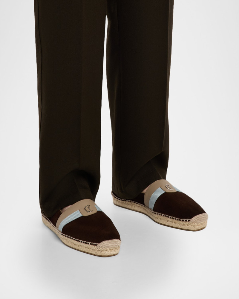 Christian Louboutin Men's Alfarica Reversed Nubuck Leather Red-Sole Espadrilles outlook
