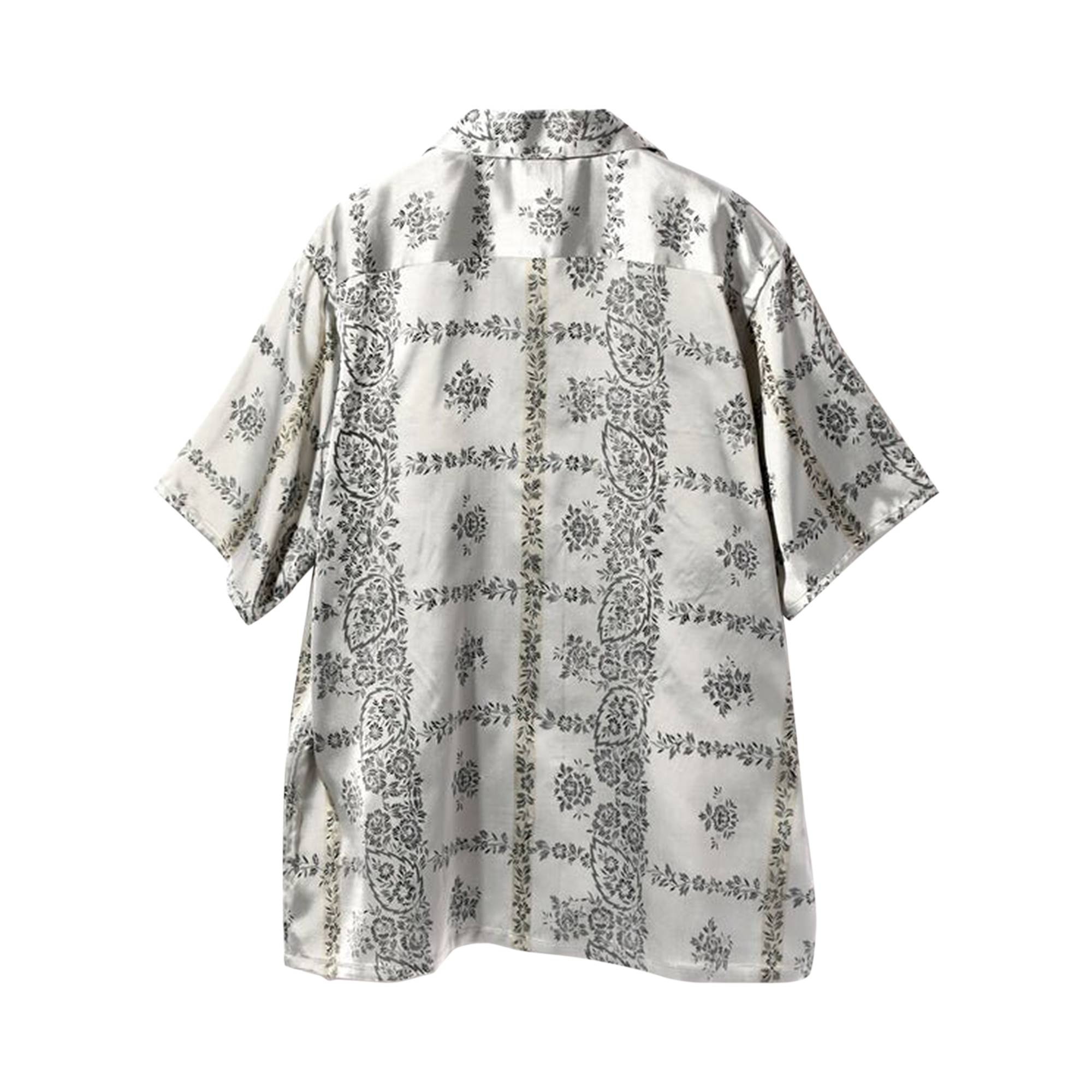 Needles Cupra Sateen Flower Short-Sleeve Classic Shirt 'Off White' - 2