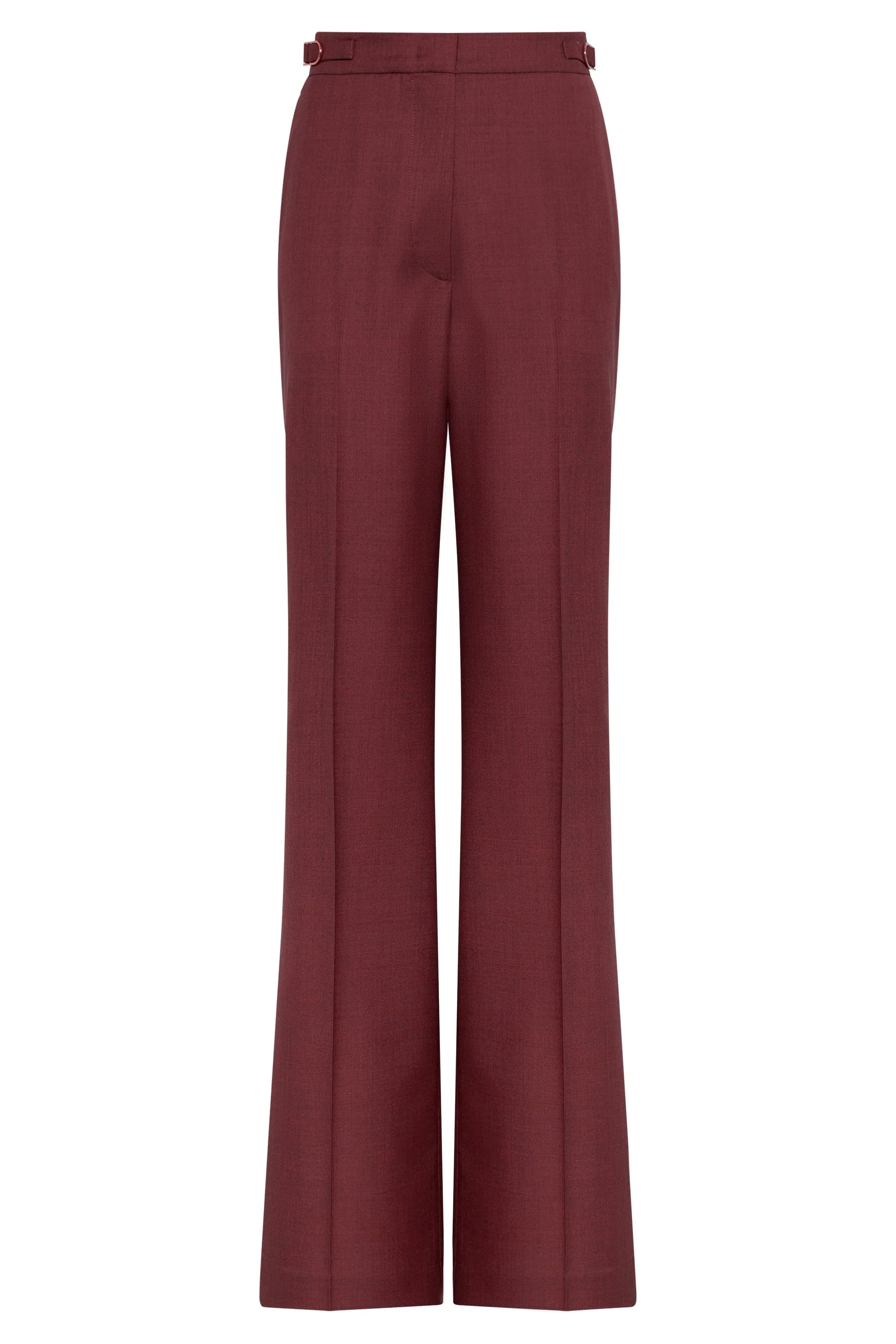 Vesta Flare Pant in Bordeaux Wool Silk - 1