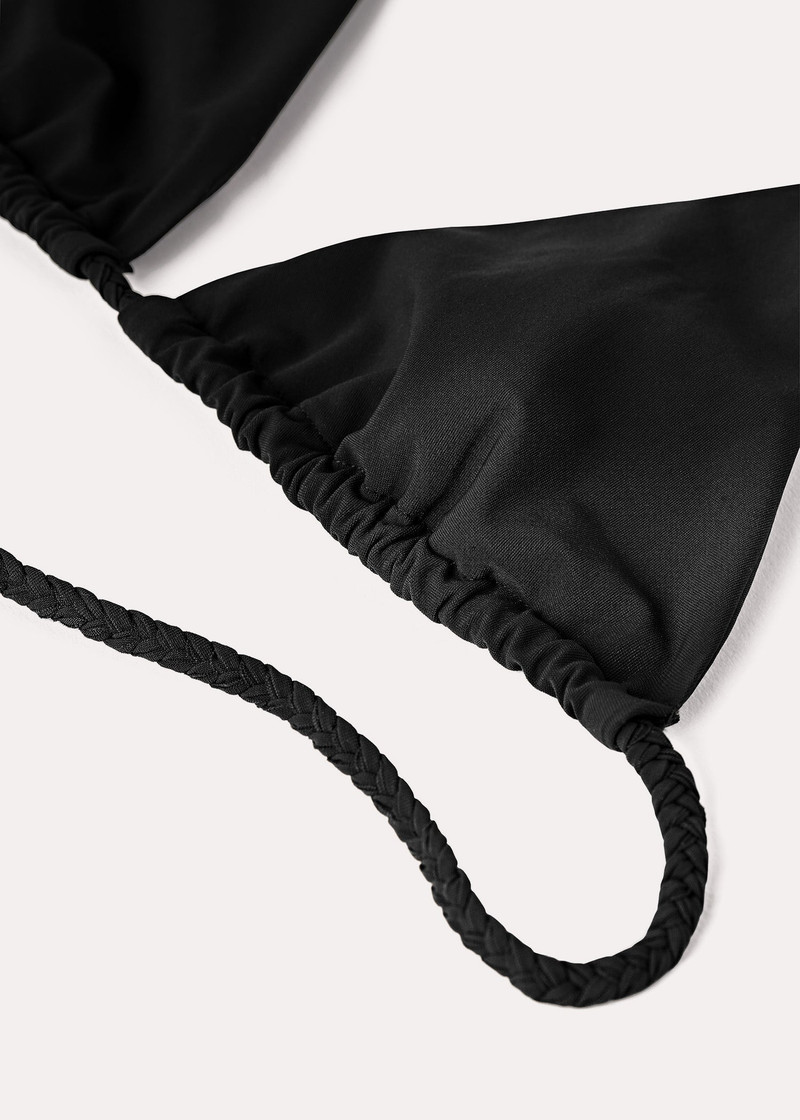 Braid-tie bikini top black 6